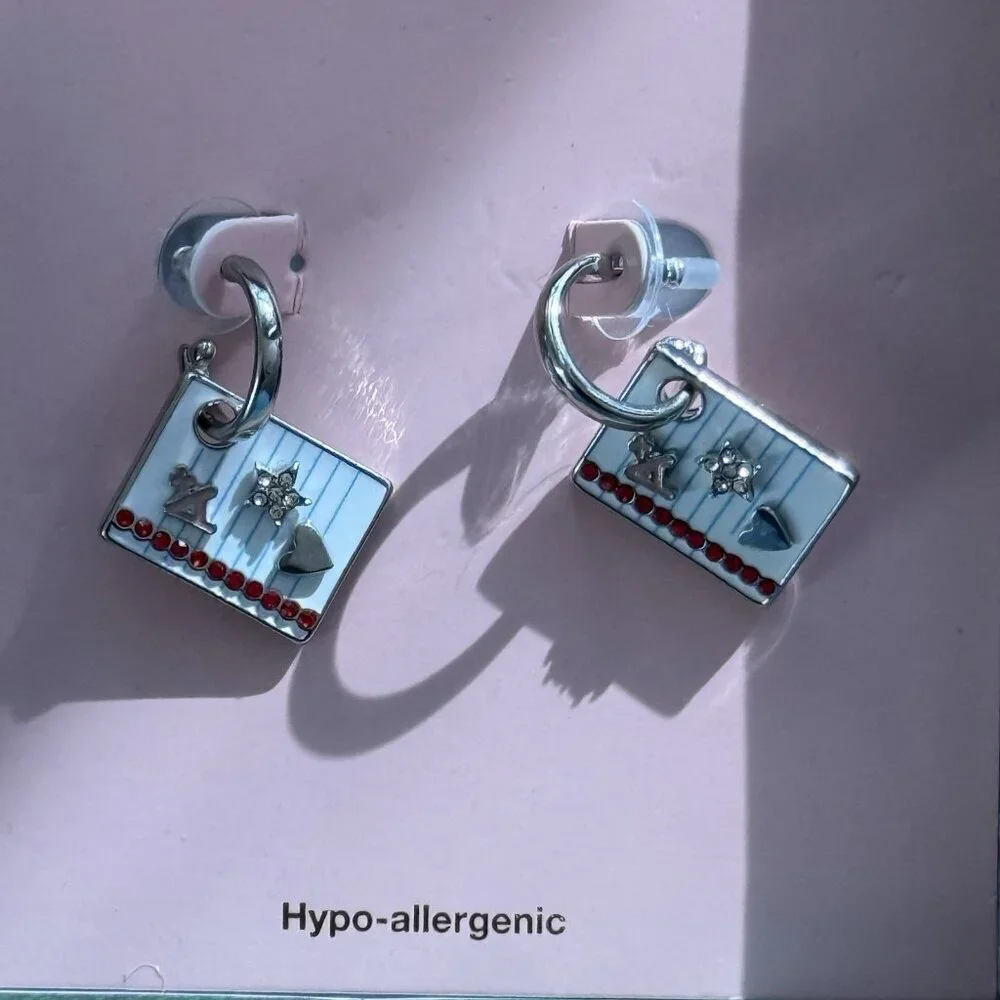 Packed‎ Party Valentines Earrings Love Letter Hearts Charms Stars
