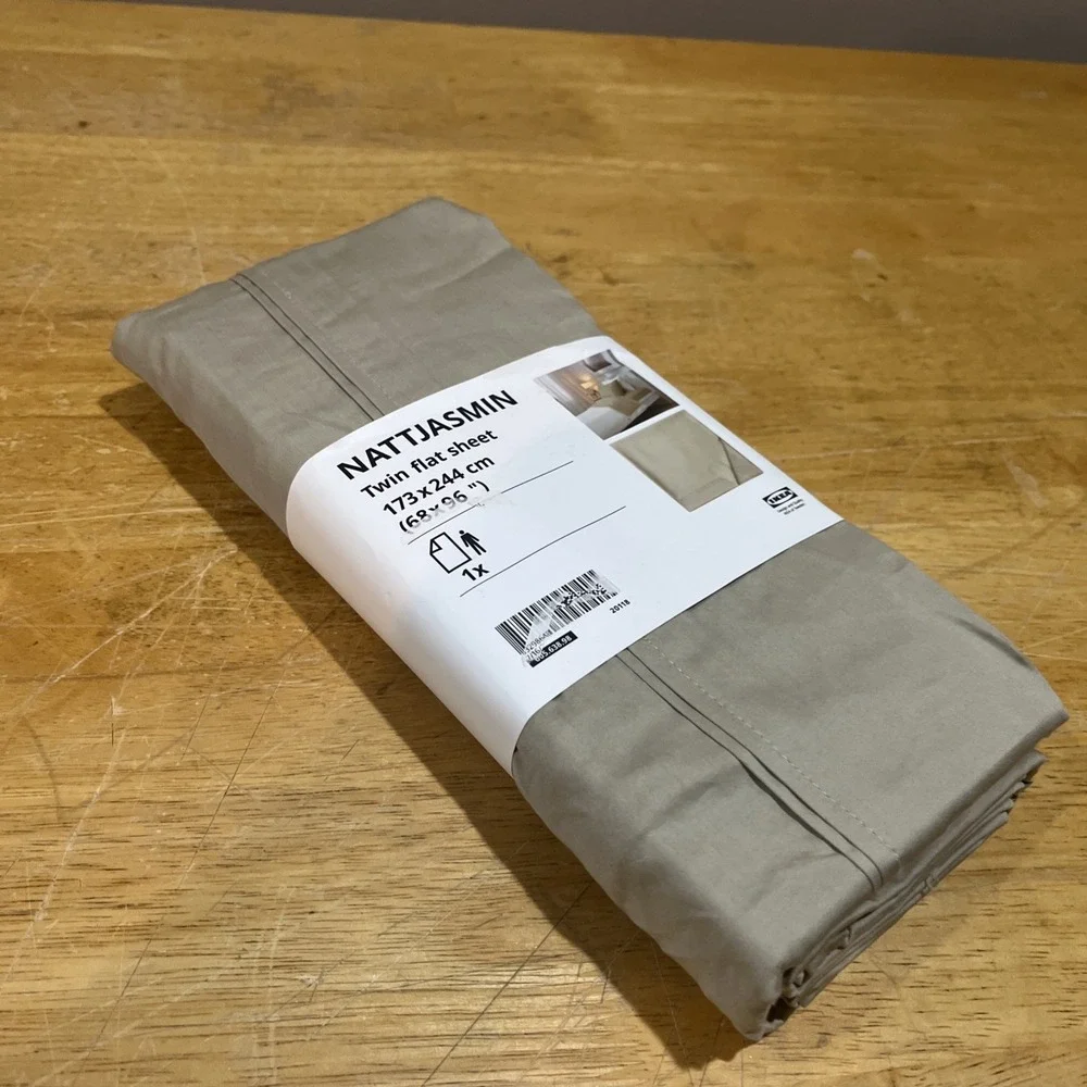 IKEA NATTJASMIN Twin Flat Sheet Light Beige 805.638.98 68x96