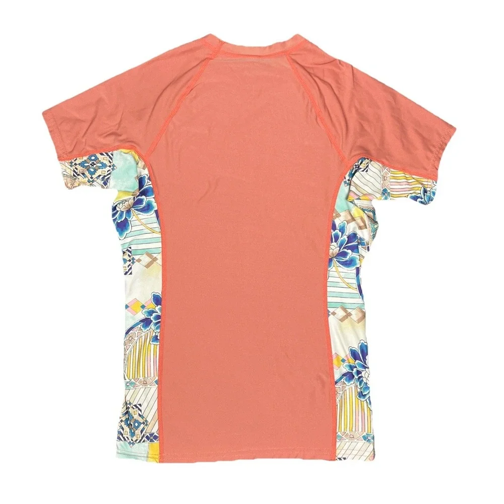 O'NEILL Womens Arta Geo Rash Guard‎ S/S Swim Shirt Multicolor Large L NWT New