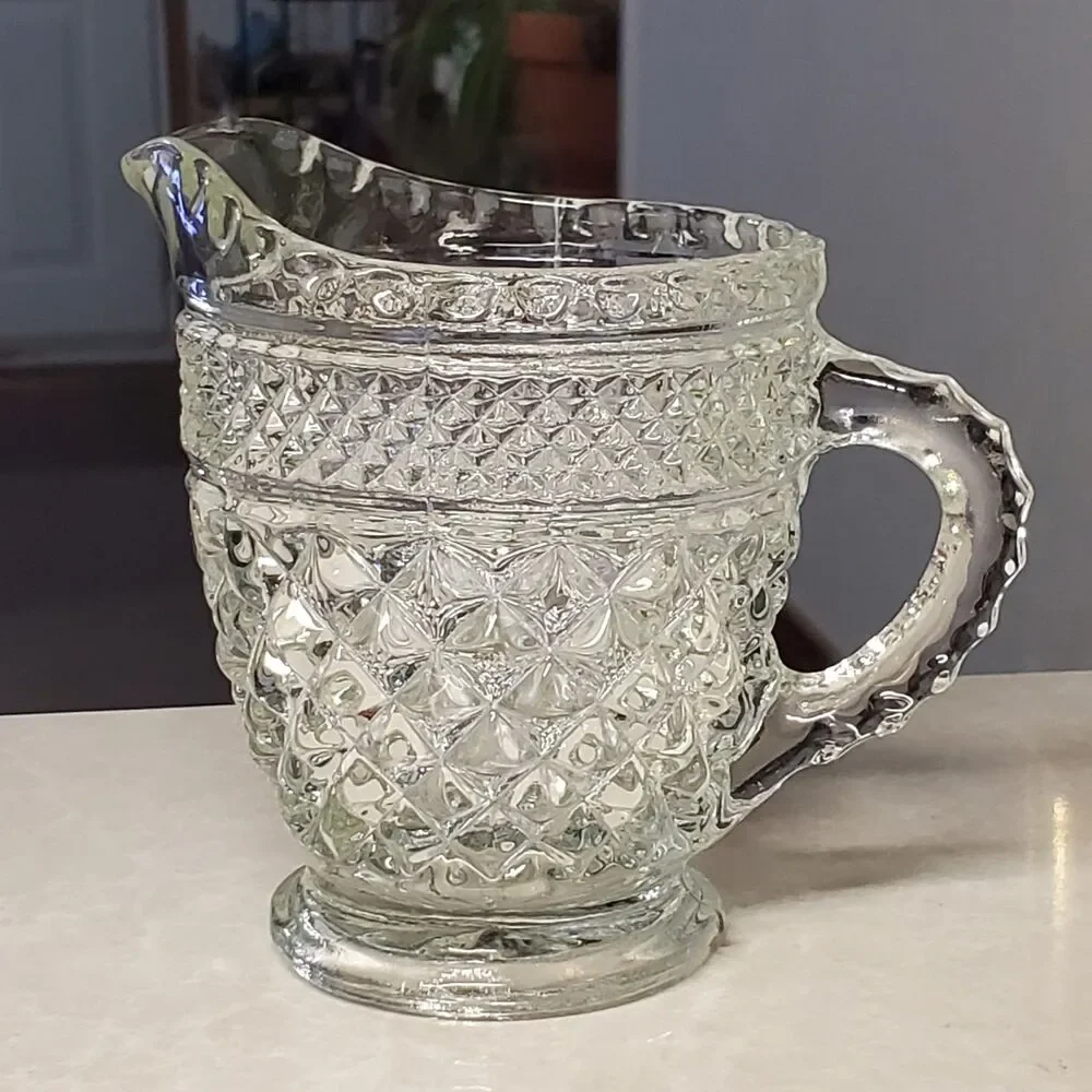 Anchor Hocking Wexford Pattern Creamer Pitcher Criss Cross