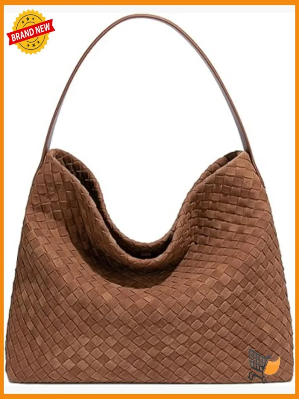 Woven Slouchy Suede Hobo Tote Bag Shoulder Purse Crossbody
