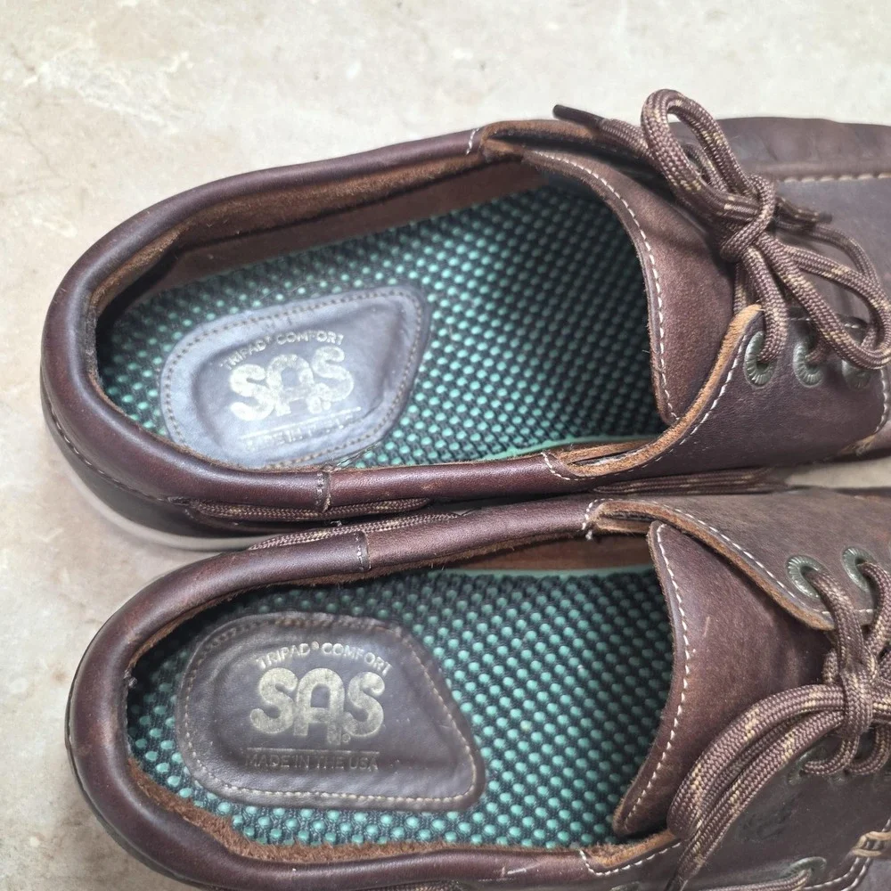SAS Tripad Comfort Shoes Mens Size 12.5 M Brown Leather Boat Lace Up Casual