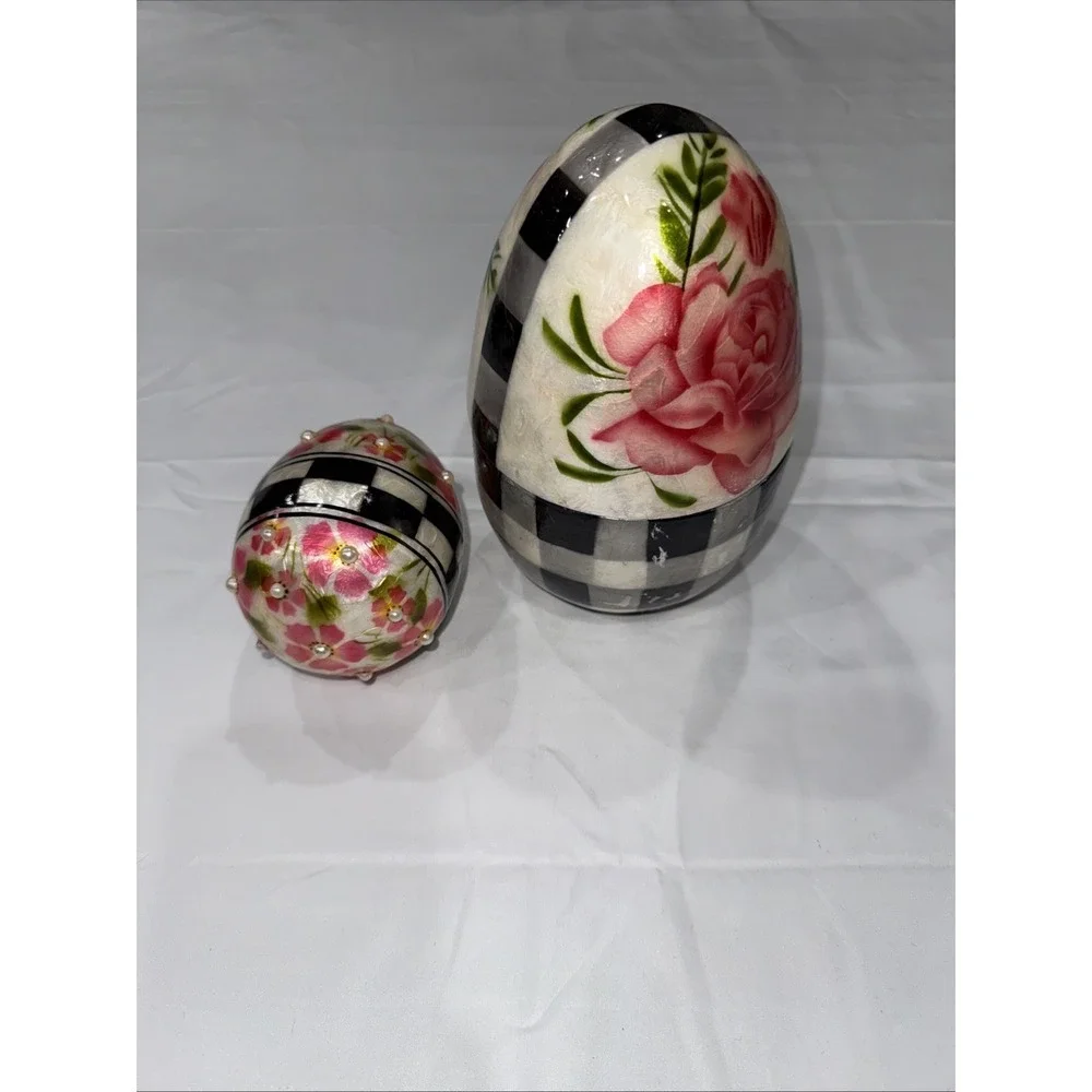 MacKenzie Childs Capriz Easter Egg Jewelry Trinket‎ Box