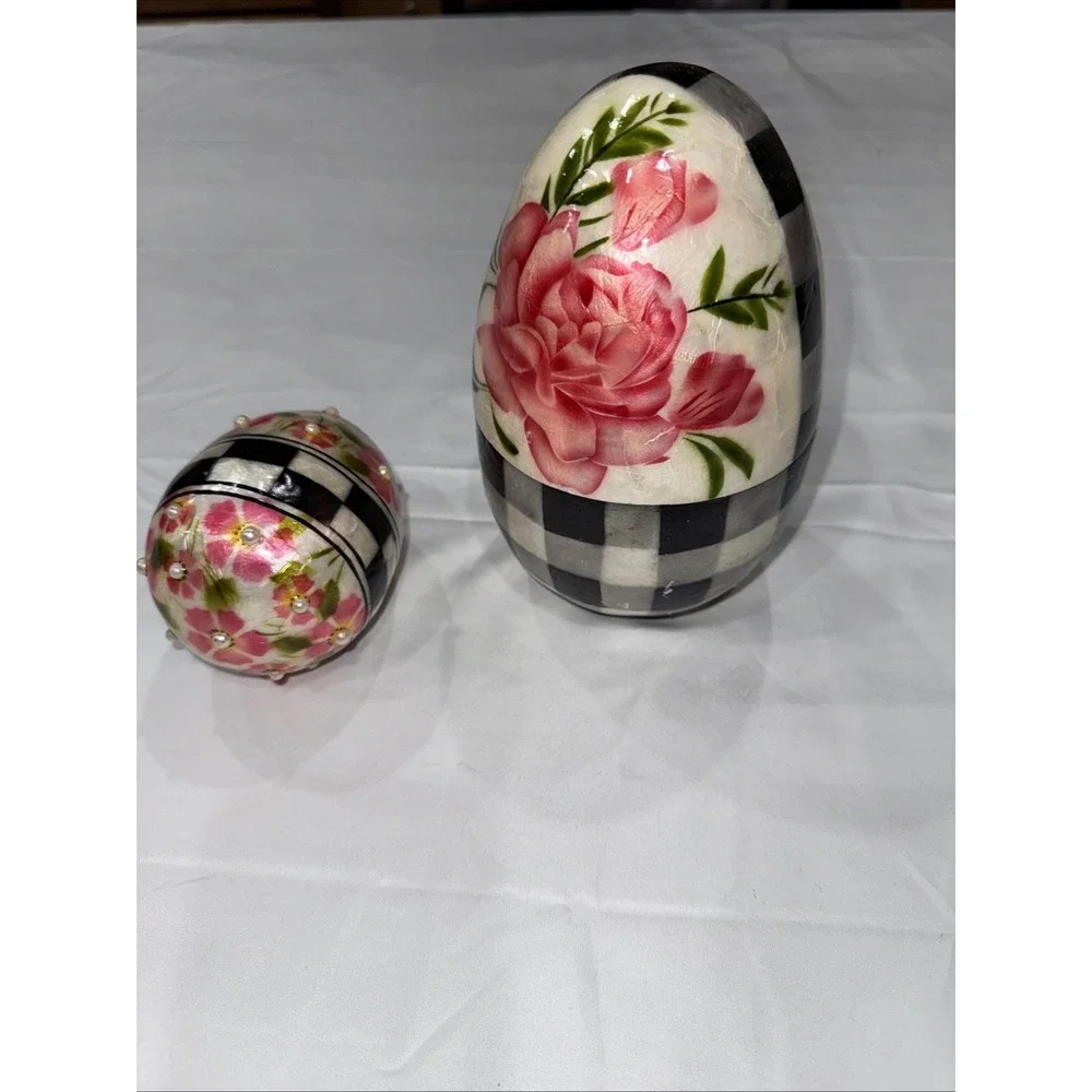 MacKenzie Childs Capriz Easter Egg Jewelry Trinket‎ Box