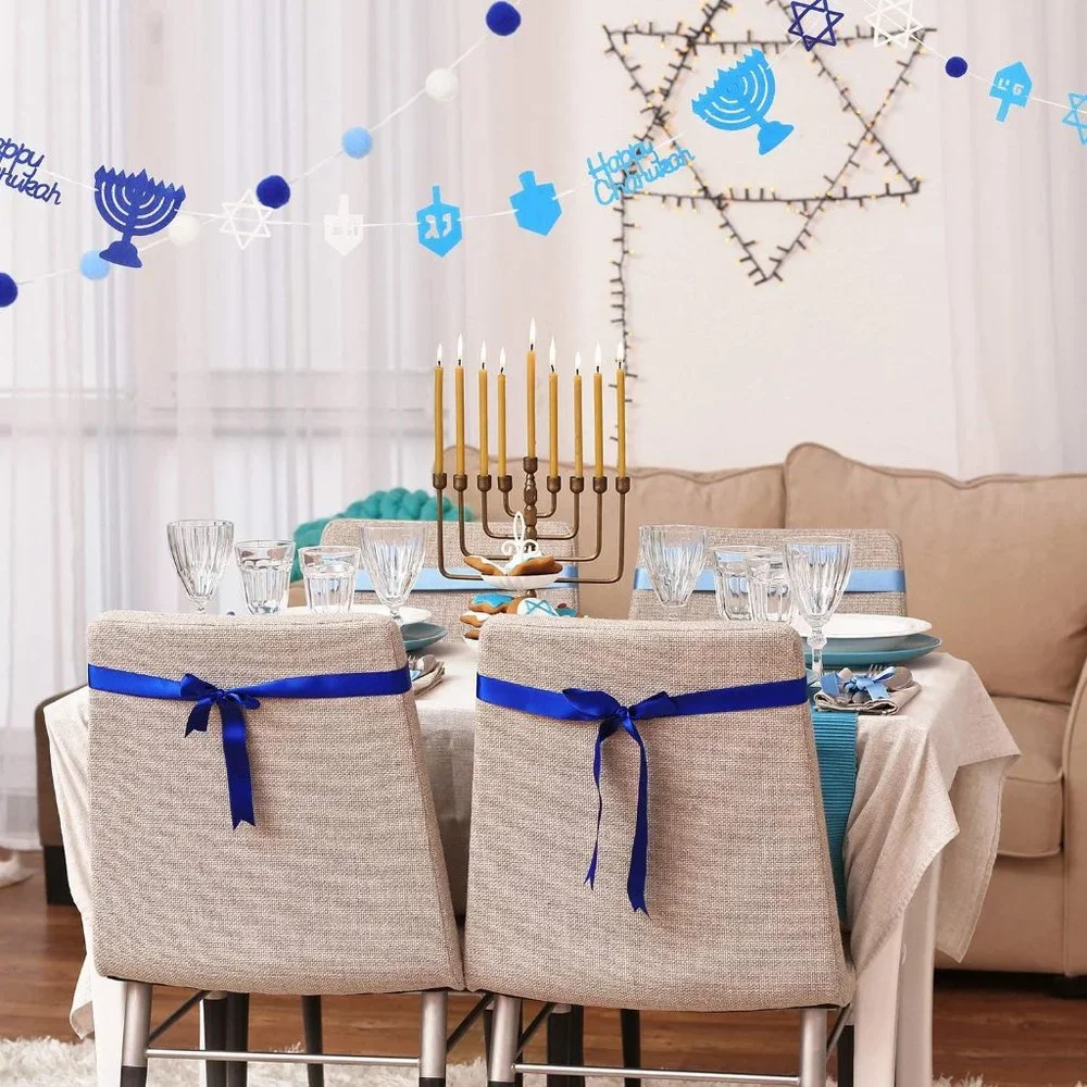 3 Pieces Hannukah‎ Banners Chanukah Decoration Banner Happy Hanukkah Garland
