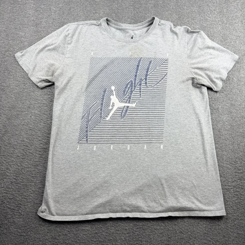 Jordan‎ Air Flight Men's L Large Graphic T-Shirt Grey Heather Jumpman Logo
