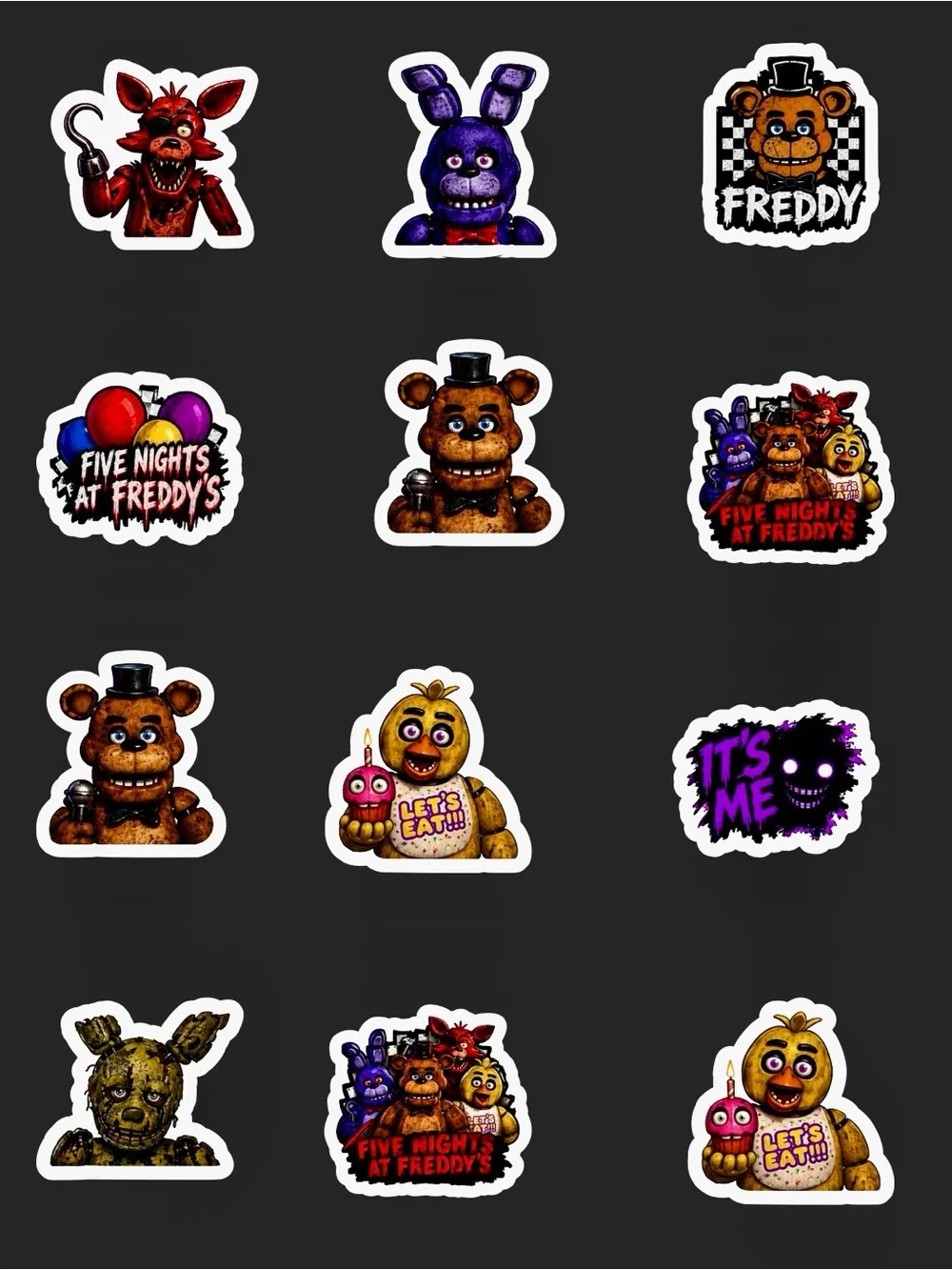 Fnaf Colorful Character cupcake toppers