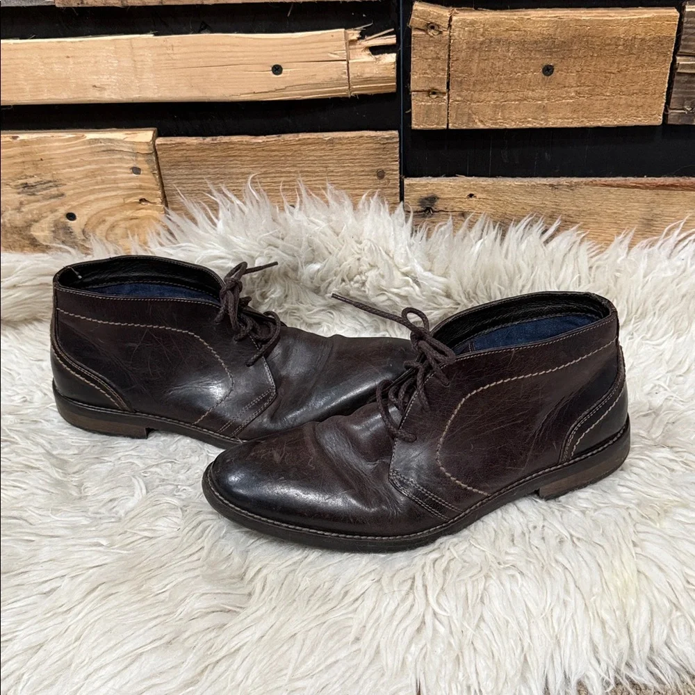 Johnston & Murphy‎ Men’s Brown Leather Warner Chukka Boots Size 10 Lace Up