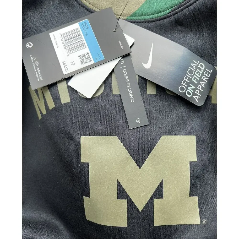 Nike Jordan Michigan Wolverines Sz M Military Appreciation Sweatshirt DD4308 010