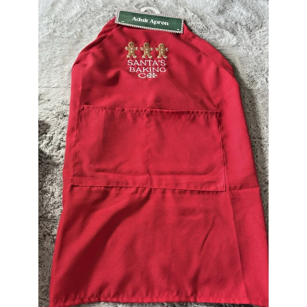 Santas Baking Co‎ Christmas Apron Embroidered One size #30x32