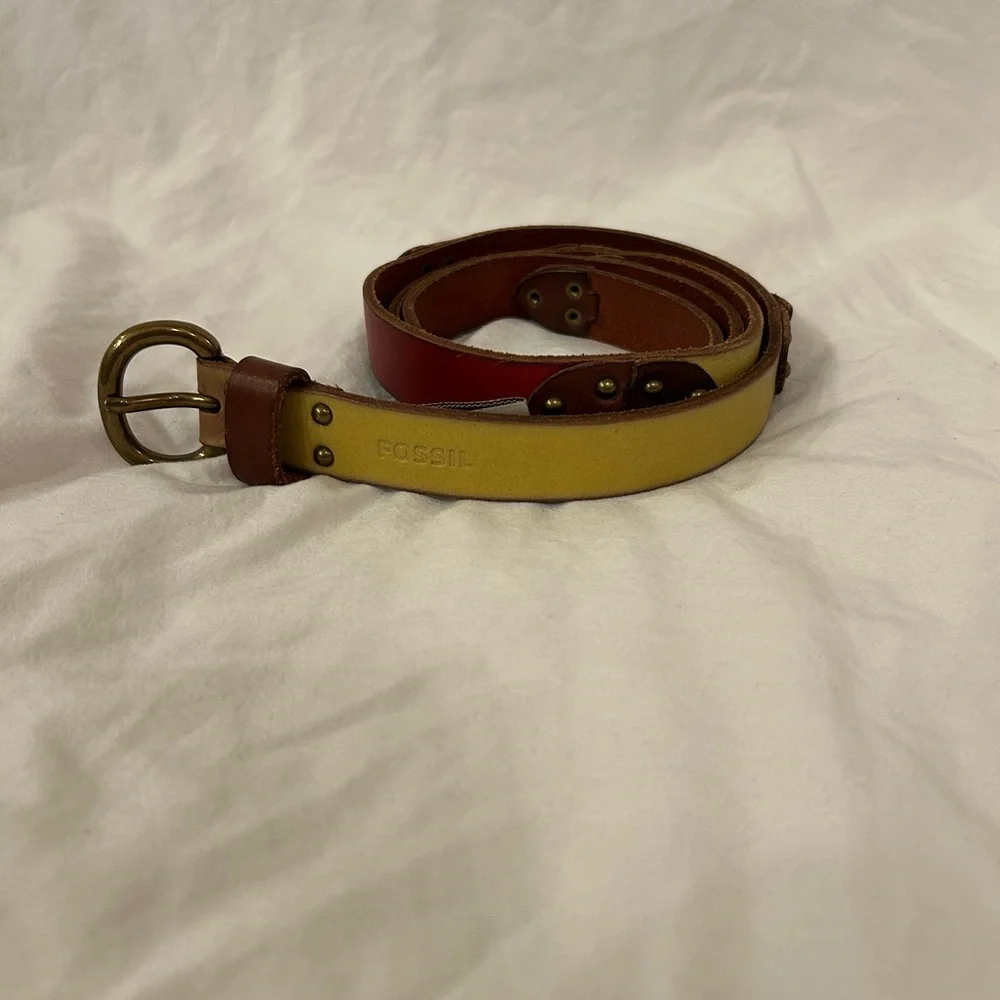 Fossil Women’s Leather‎ Color Block Studded Belt 42.5”