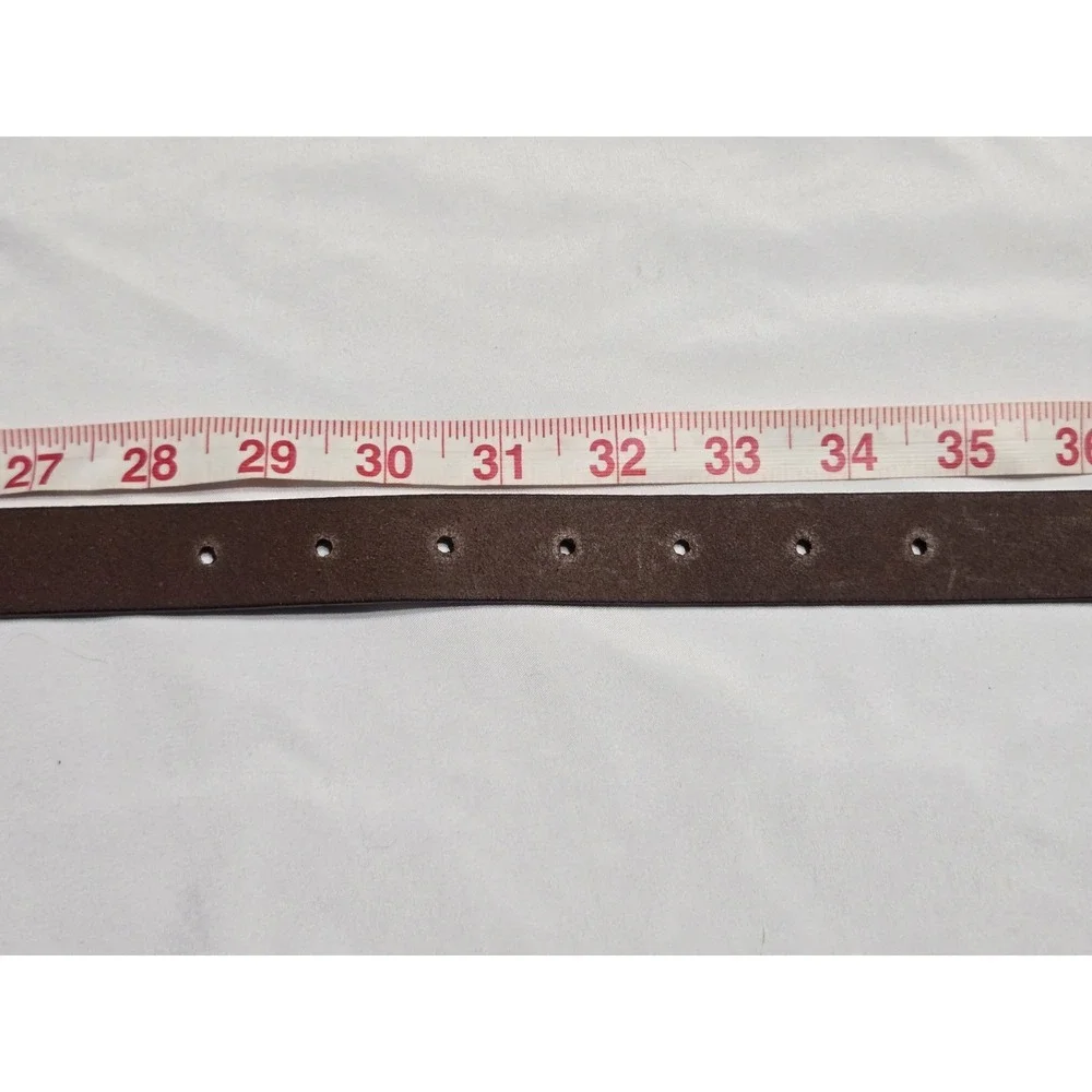 American Eagle Western Belt Brown Leather Silver Buckle Womens Med 28-34