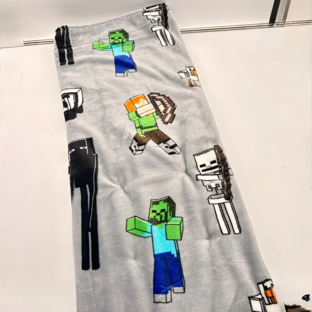 Minecraft plush throw