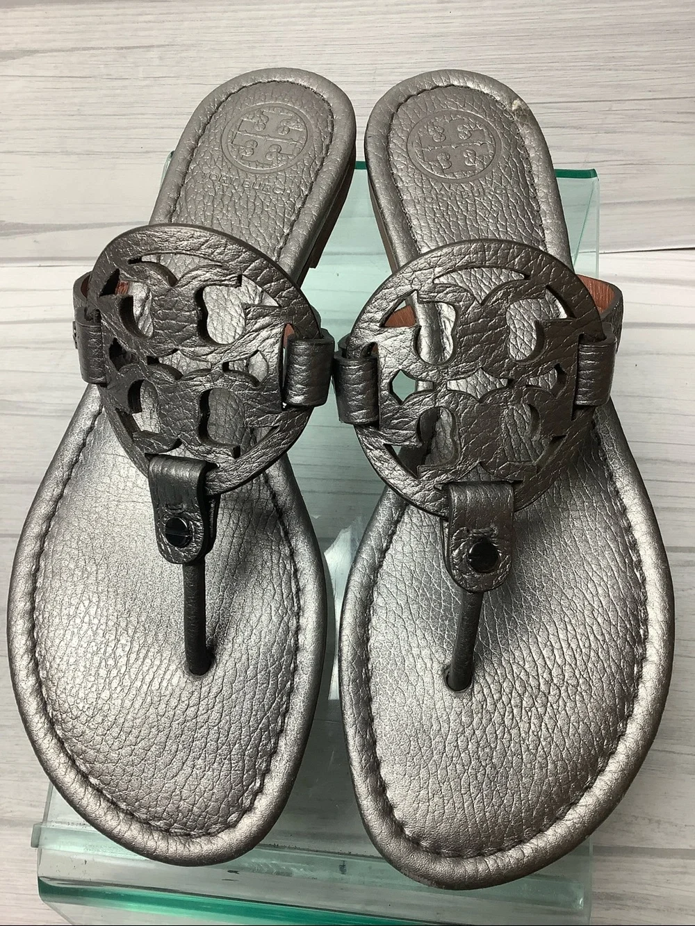 Tory Burch metallic silver