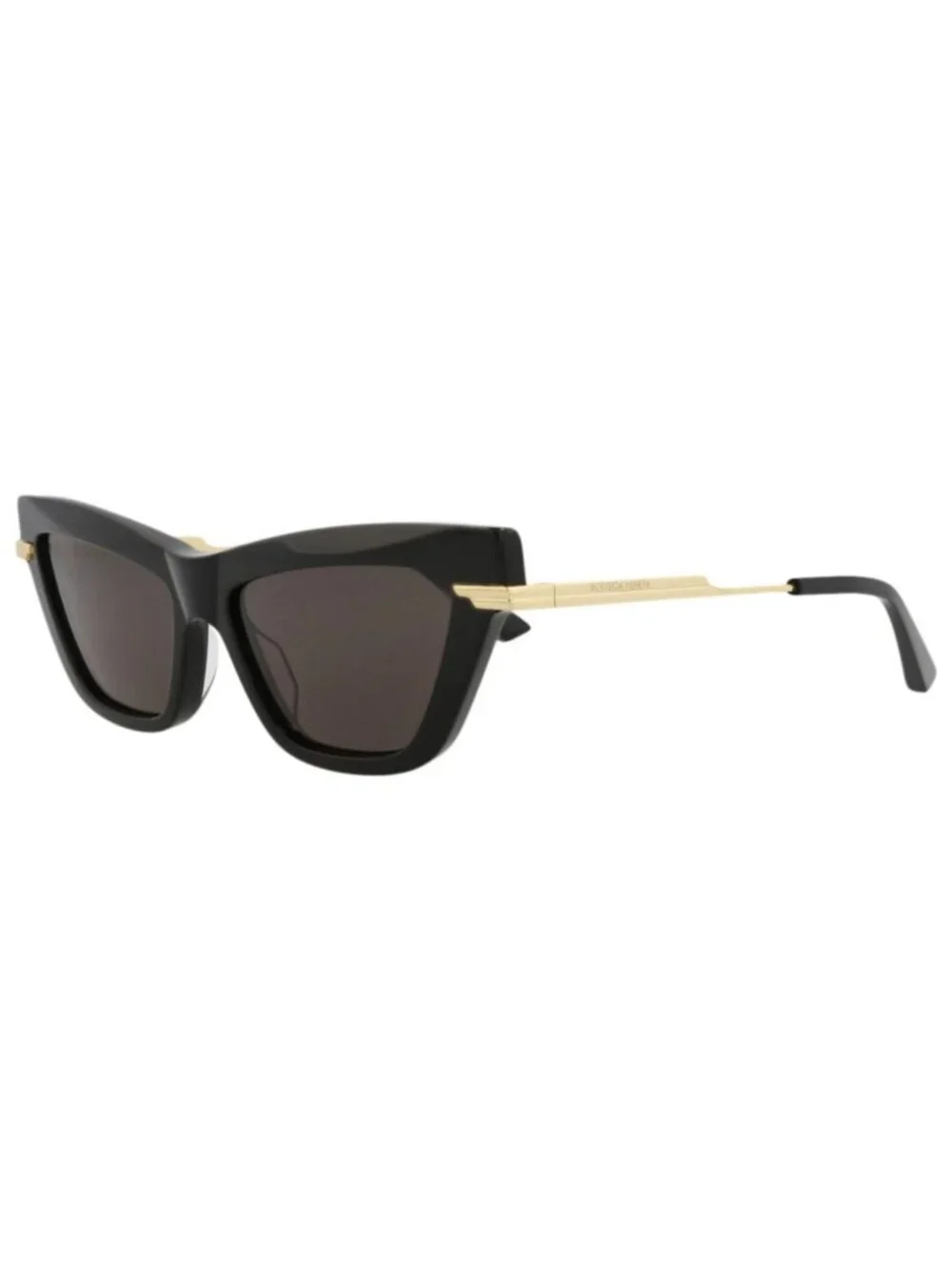 New Bottega Veneta Women's Sunglasses Cat Eye Recycled Acetate Frame Black Gold