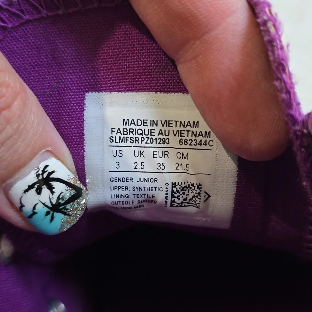 Converse Pink Glitter Low All Star Sneakers, Sz 3 Junior‎