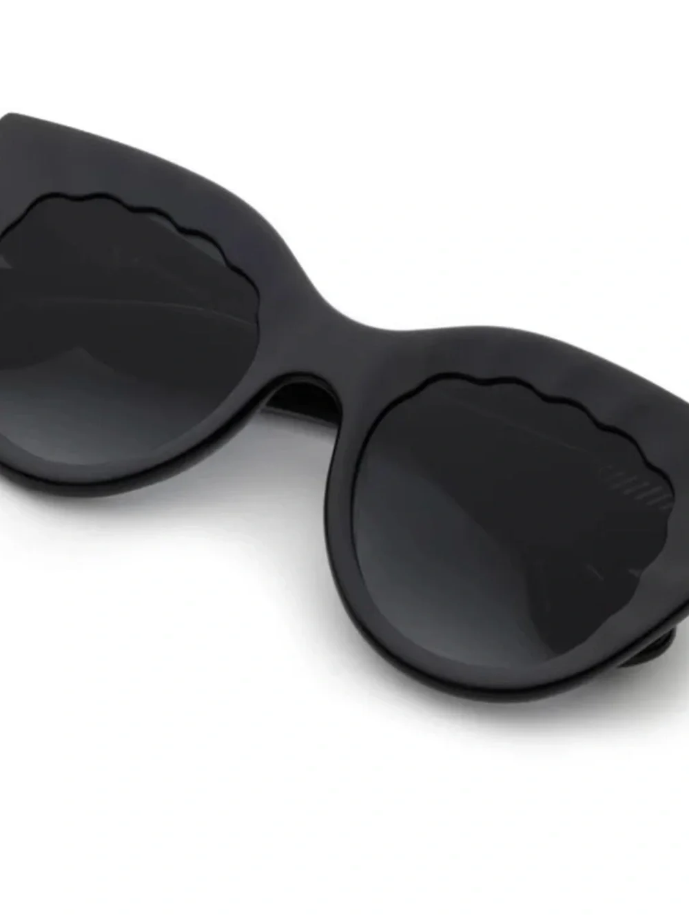 KREWE Black Charlotte Sunglasses with Scalloped Detail