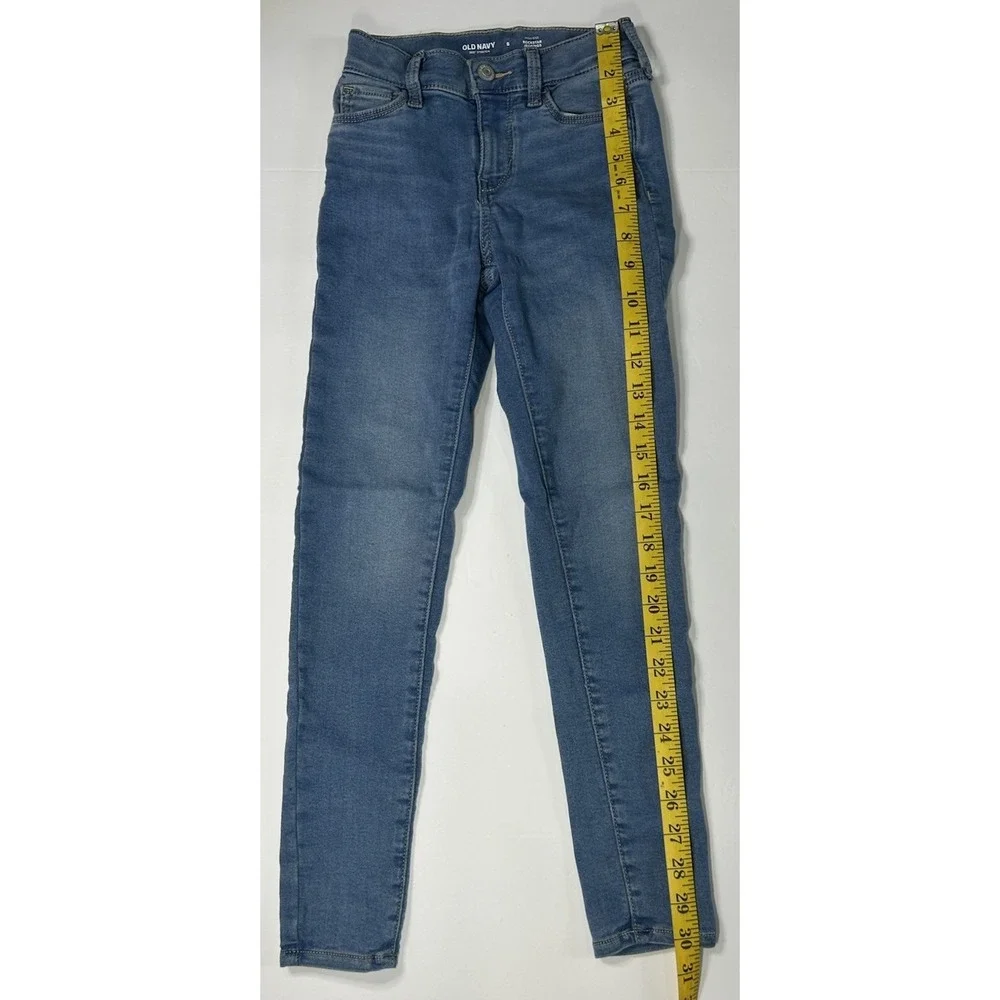 Old‎ Navy Rockstar Jeggings Girls Size 8 High Rise Stretch Blue Built In Tough