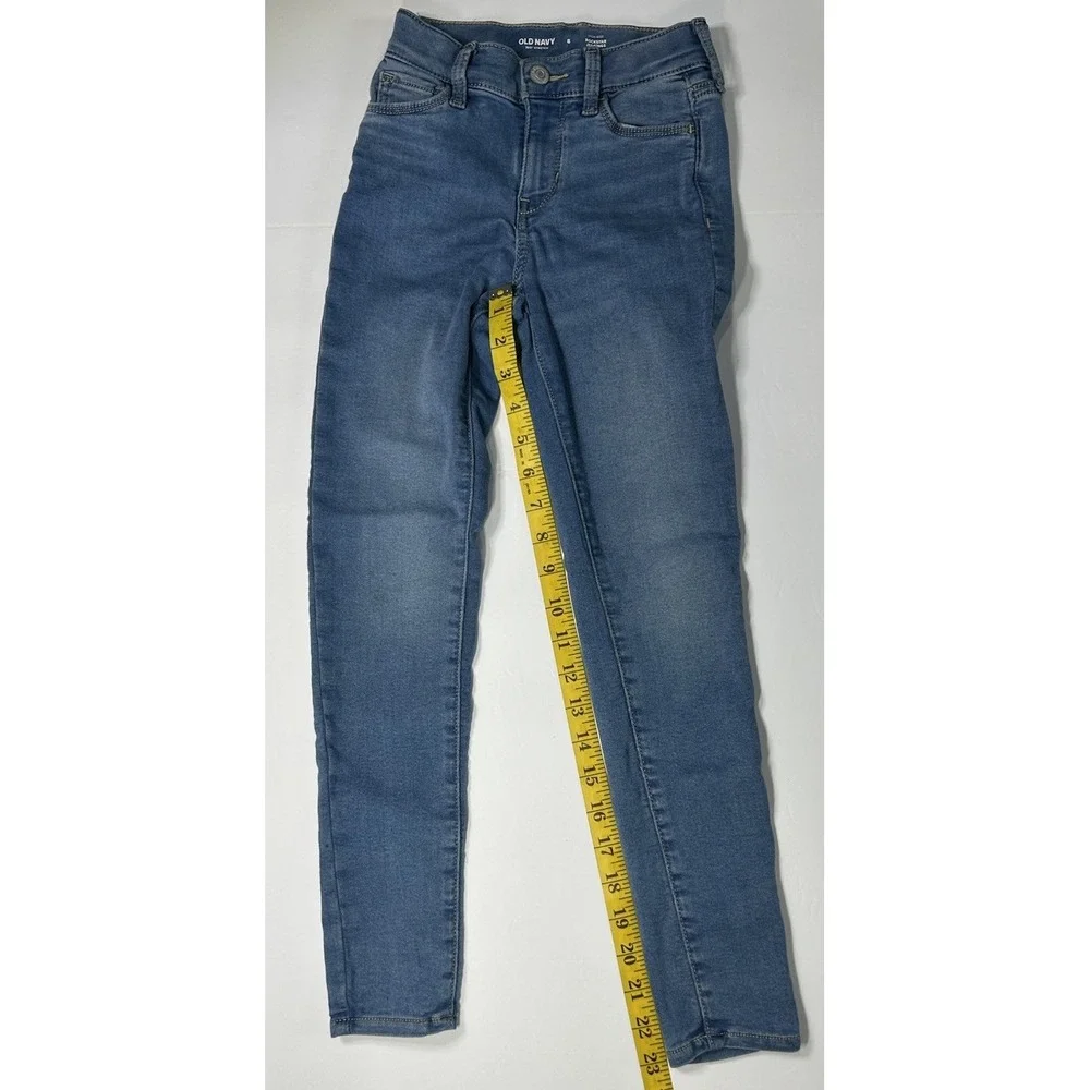 Old‎ Navy Rockstar Jeggings Girls Size 8 High Rise Stretch Blue Built In Tough