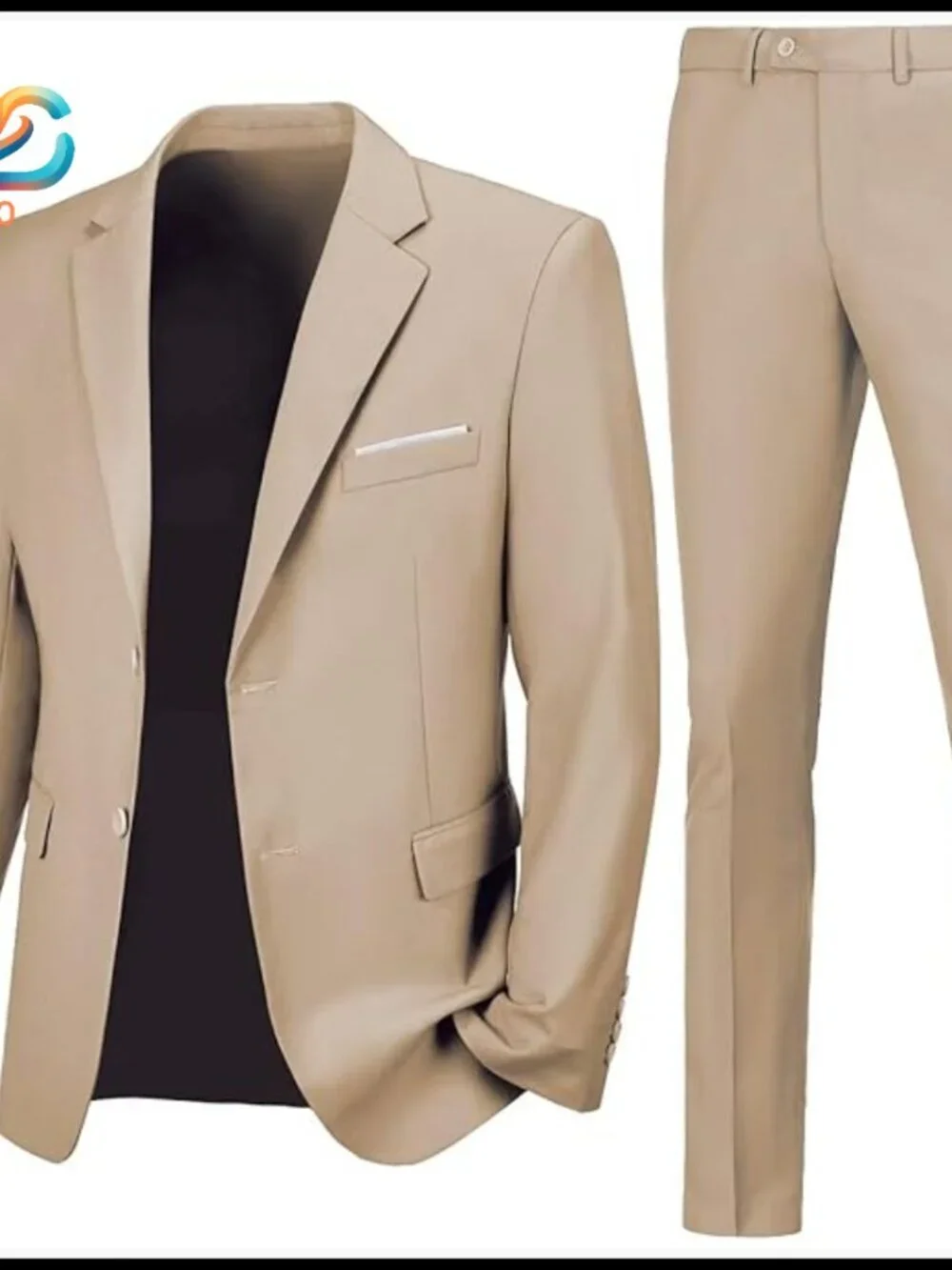 Men's Slim Fit Suit Set, 2-Button Blazer & Pants, Formal Wedding Work Prom