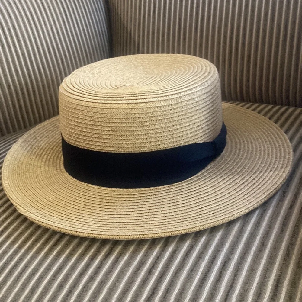 TARGET Straw Resort Hat w/ Black Ribbon NWOT $25