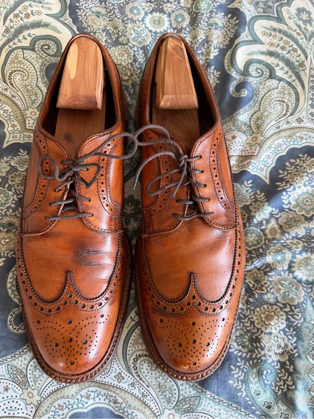 Alden Men’s Tan Leather Wingtip Oxfords