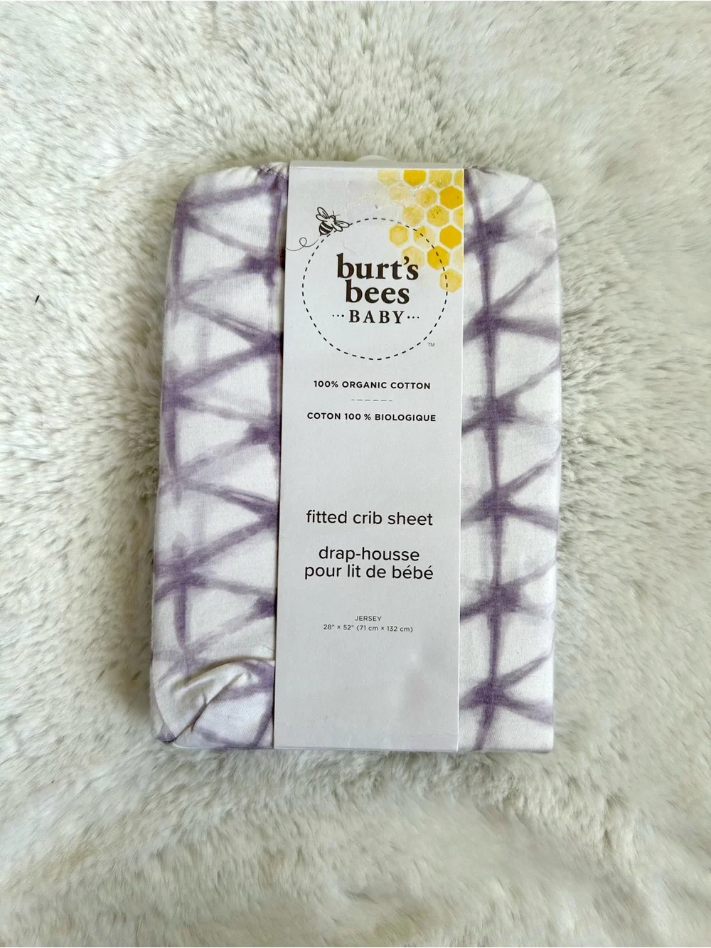 Burt's Bees Baby Purple Tie-Dye Fitted Crib Sheet