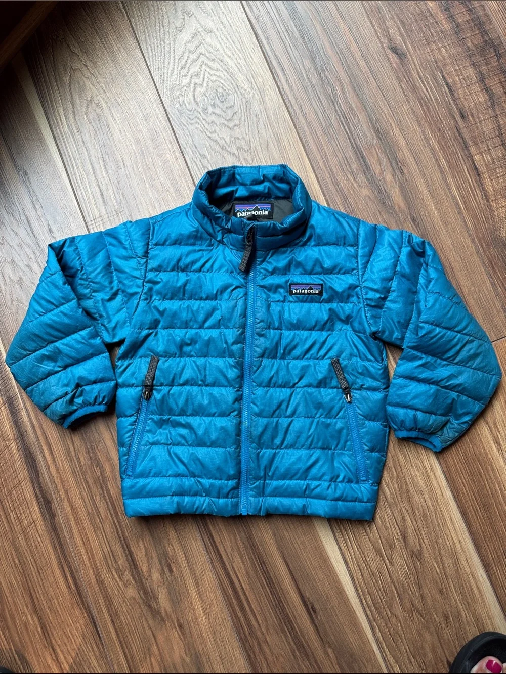 Very Good 3T Patagonia Kids Teal Blue Packable Puffer Jacket
