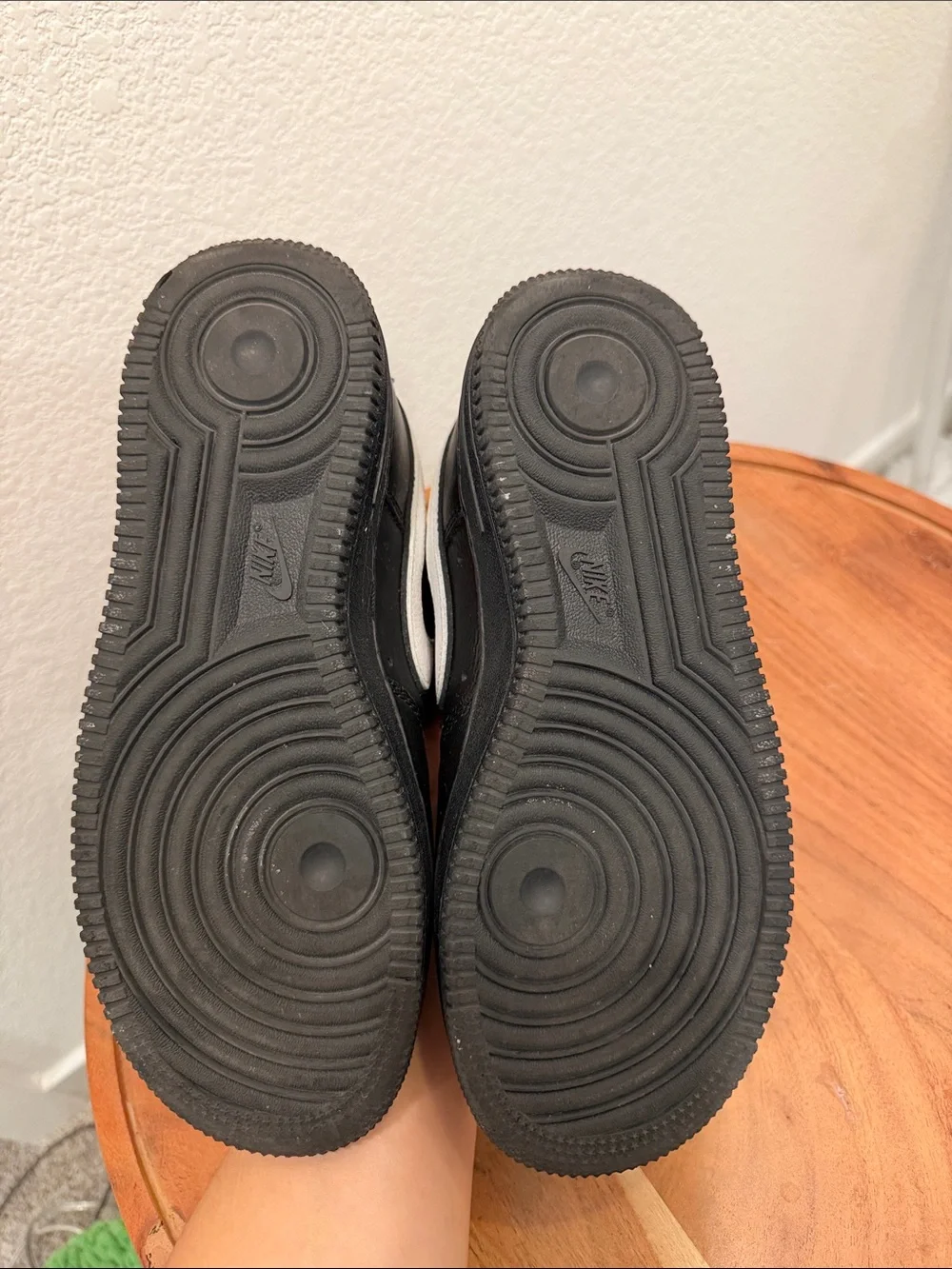 Nike Air Force 1 Kids Black and White Low-Top Sneakers