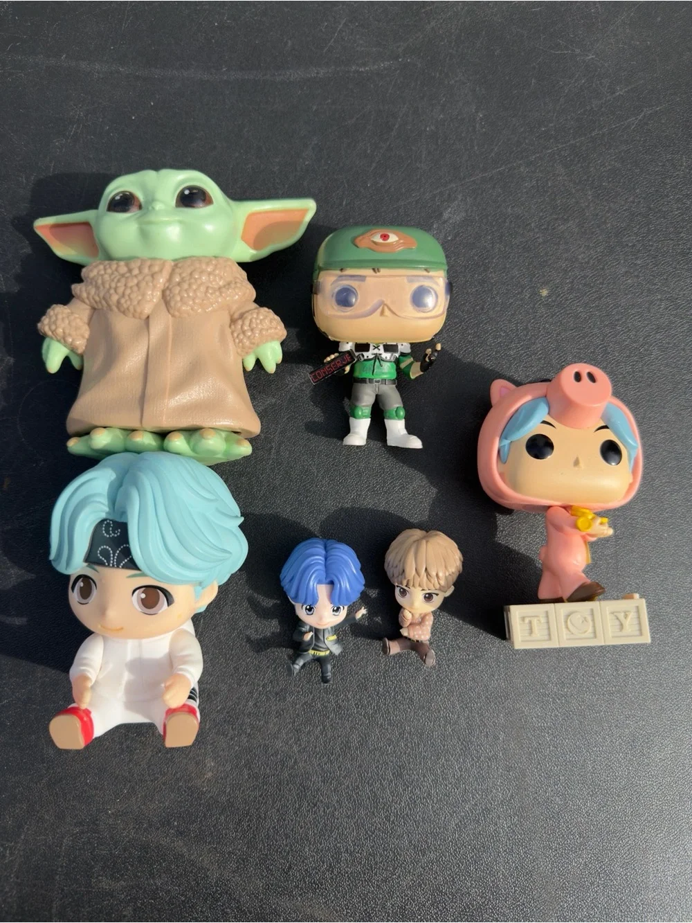 Assorted Kids Toy Figures - Green, Pink, Blue Characters Pack
