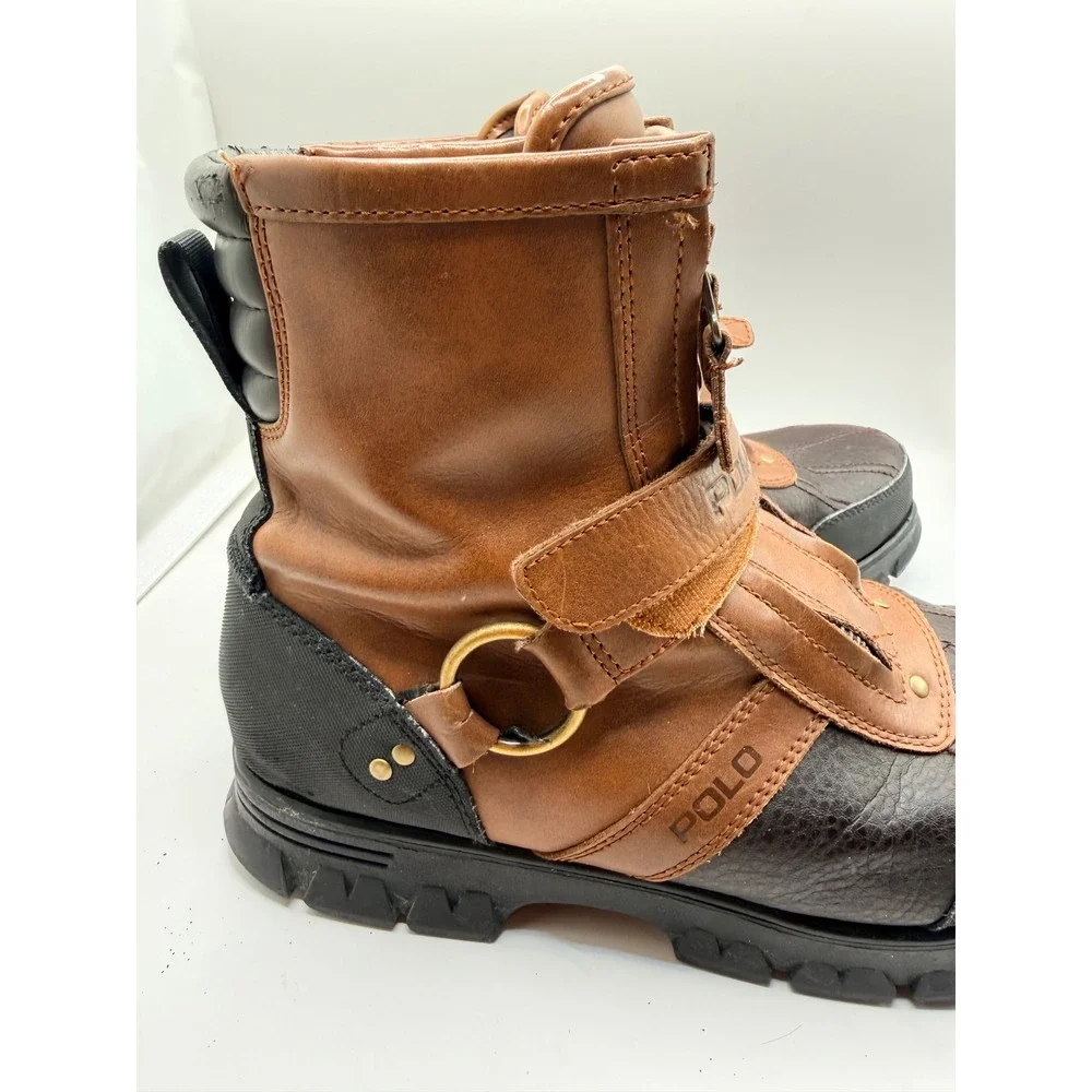 Polo Ralph Lauren Conquest Hi III Boots Mens 10D Brown Leather Duck Boots