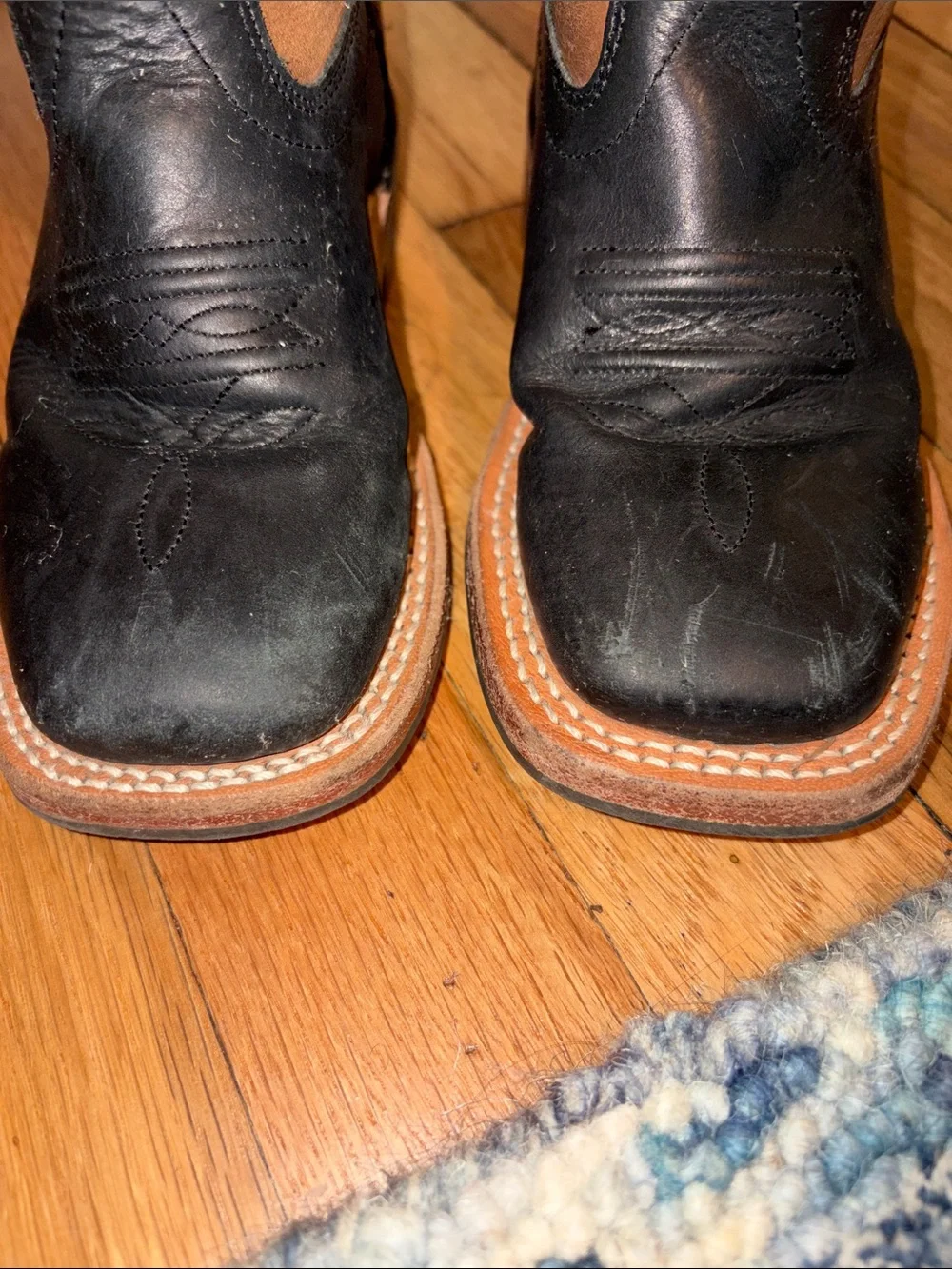 Cody James Two-Tone Brown and Black Leather Cowboy Boots