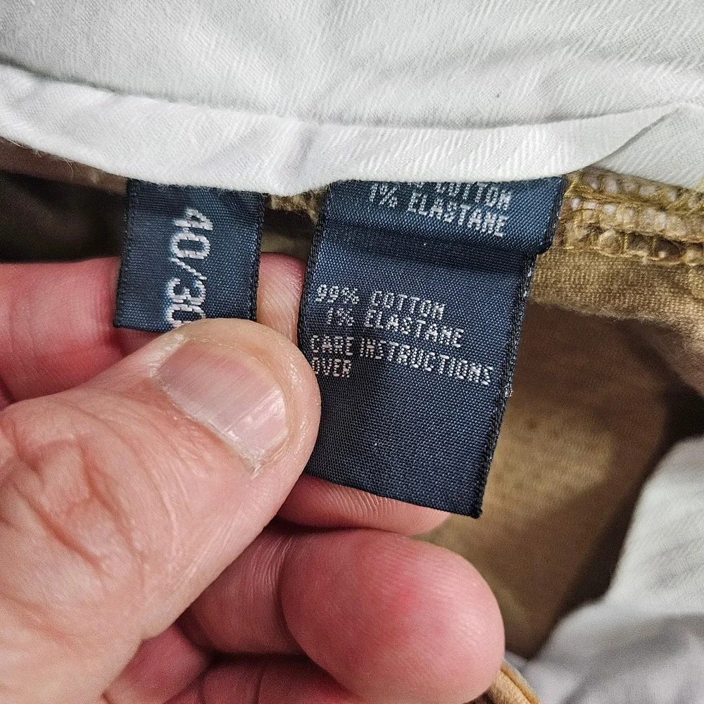 Polo Ralph‎ Lauren Mens Corduroy Pants Tan Classic Fit Stretch 36x23 Cropped