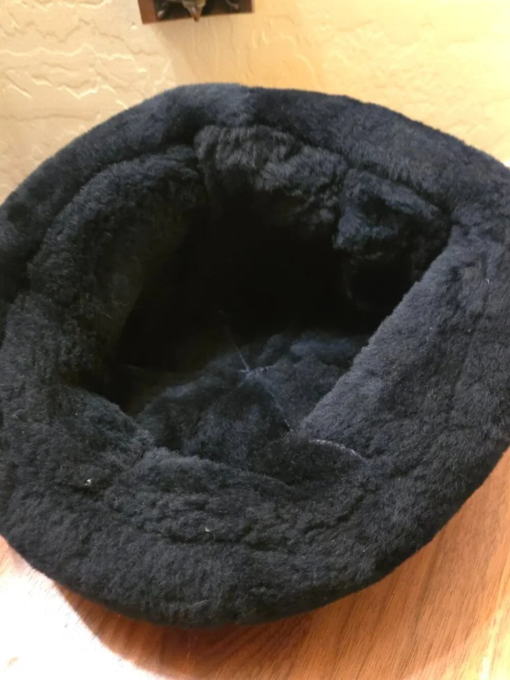brand tag is cut shearling sheepskin