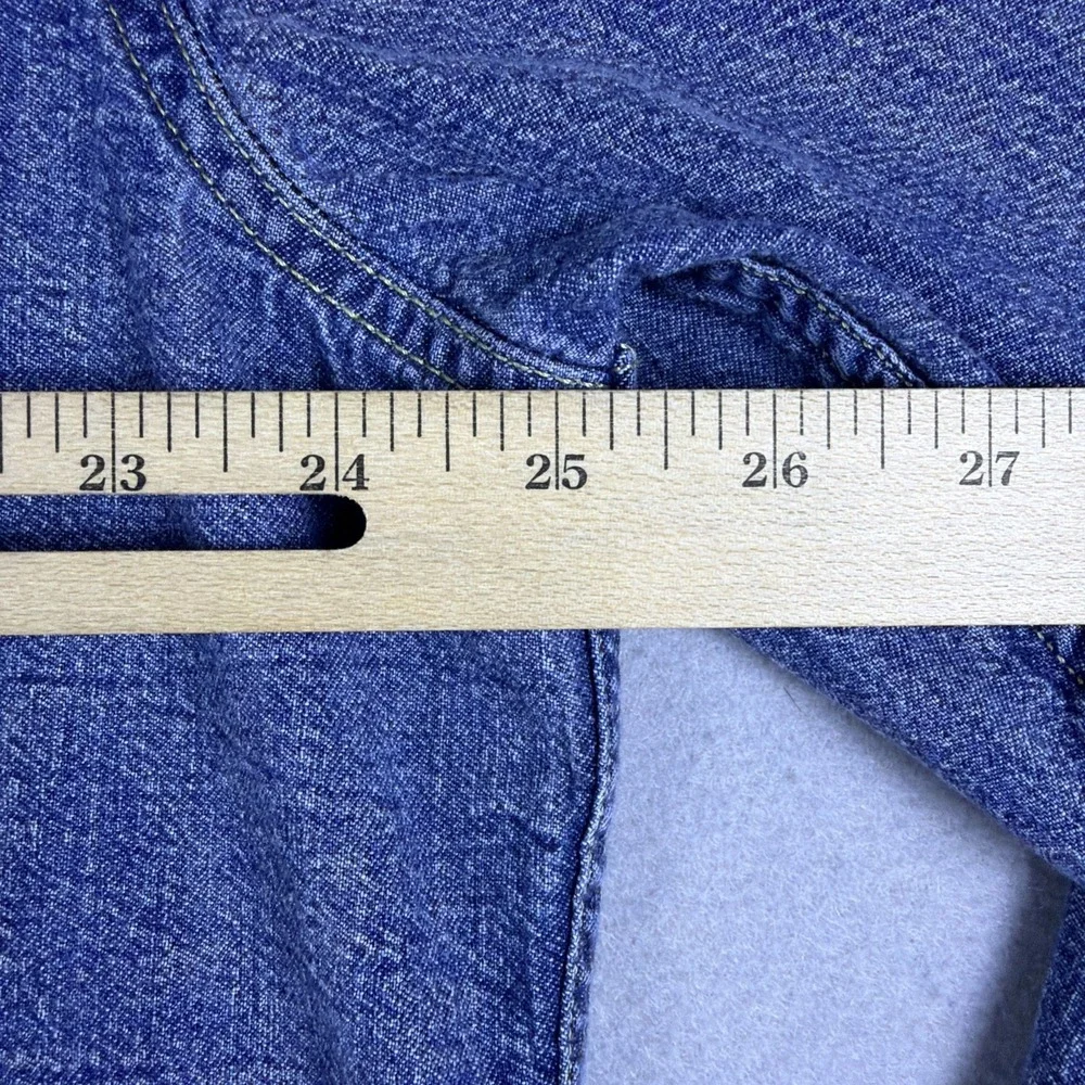 Levis Pearl Snap Shirt Mens Extra Large Blue Long Sleeve Denim Western Standard