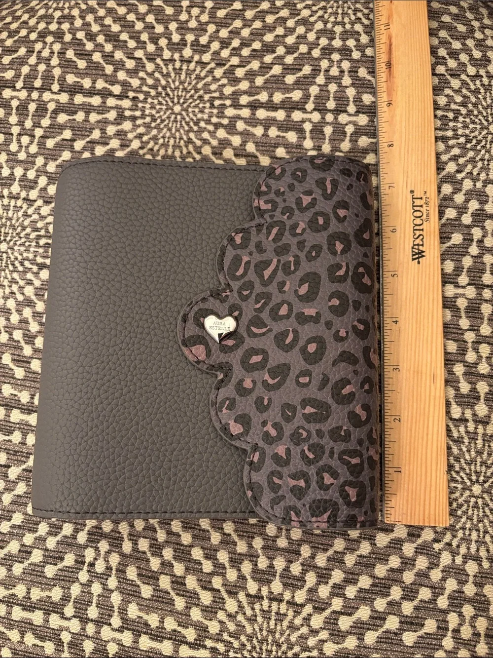 Aura Estelle A6 Rings 30mm Planner Cover Leopard Luxe Grey NEW and unused