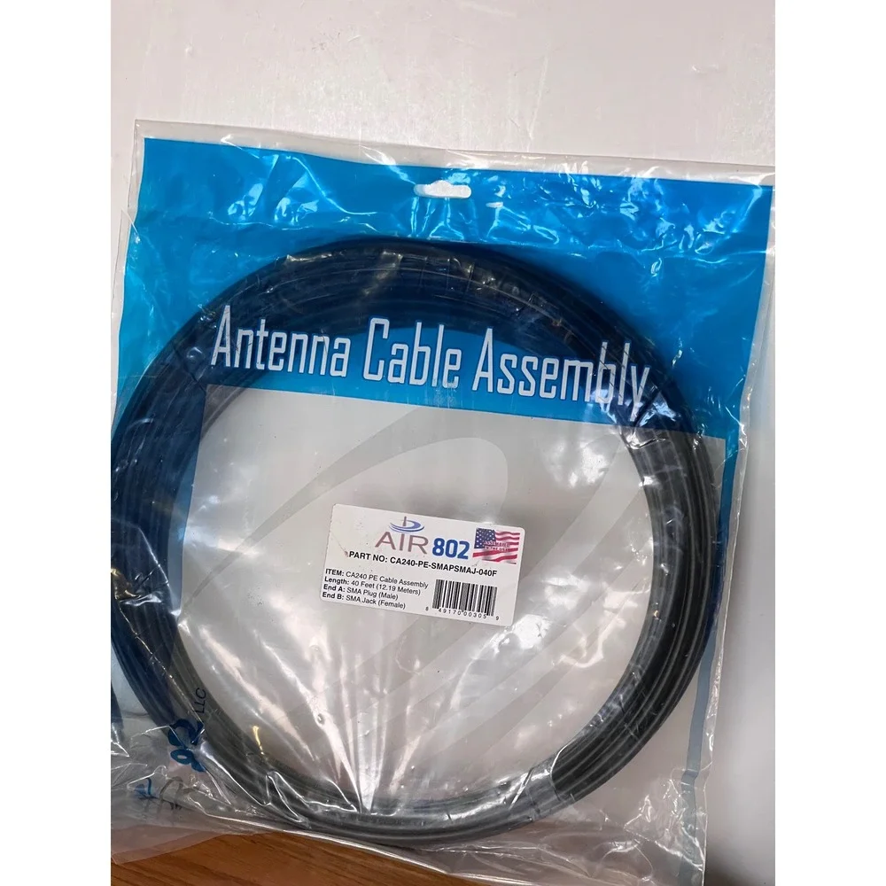 Air802 CA240 PE Antenna Cable Assembly SMA Plug Male‎ to SMA Jack Female 40 ft