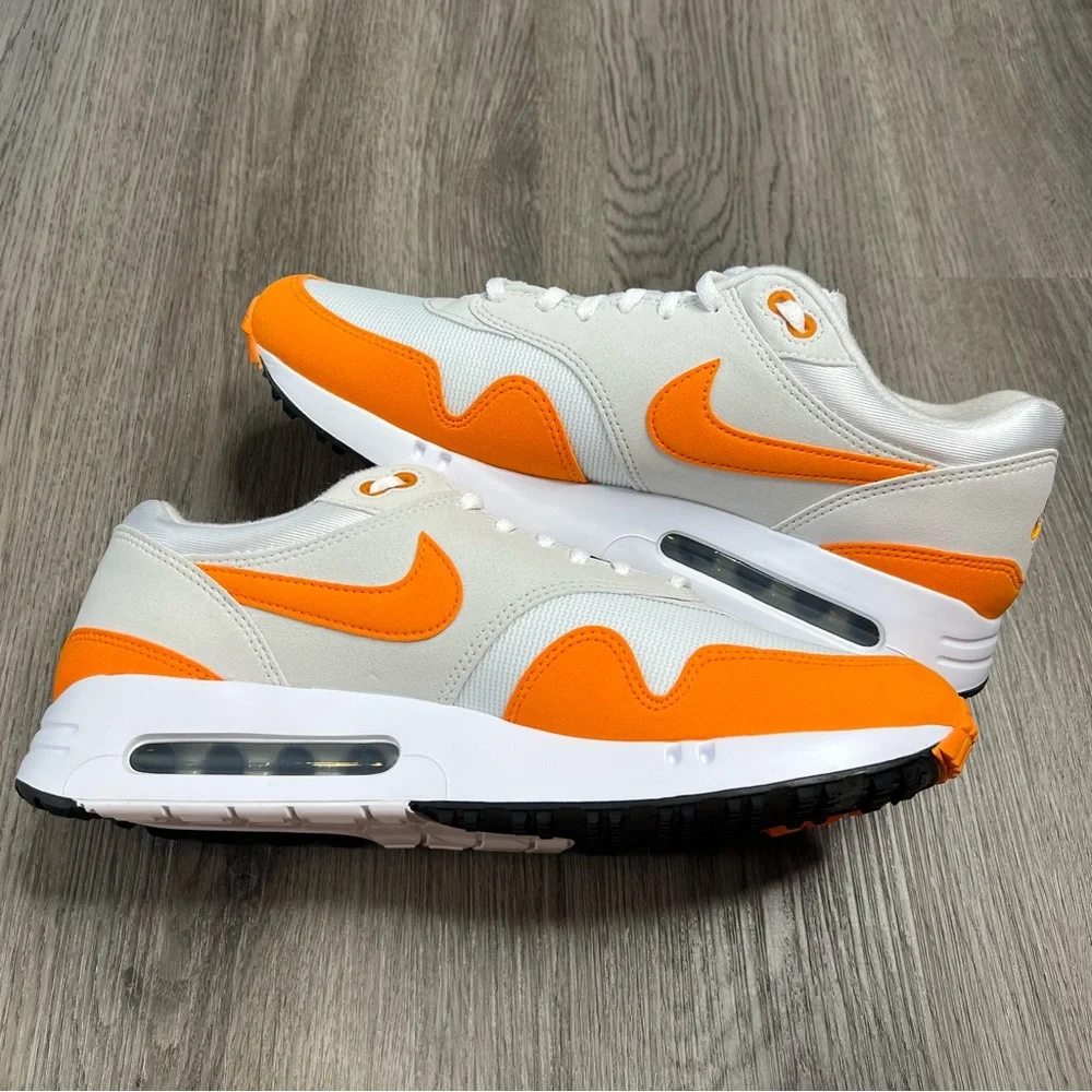 New Nike Air Max 1 ‘86 OG Mens Sz 11 Golf‎ Shoes White Ceramic Orange DV1403-118