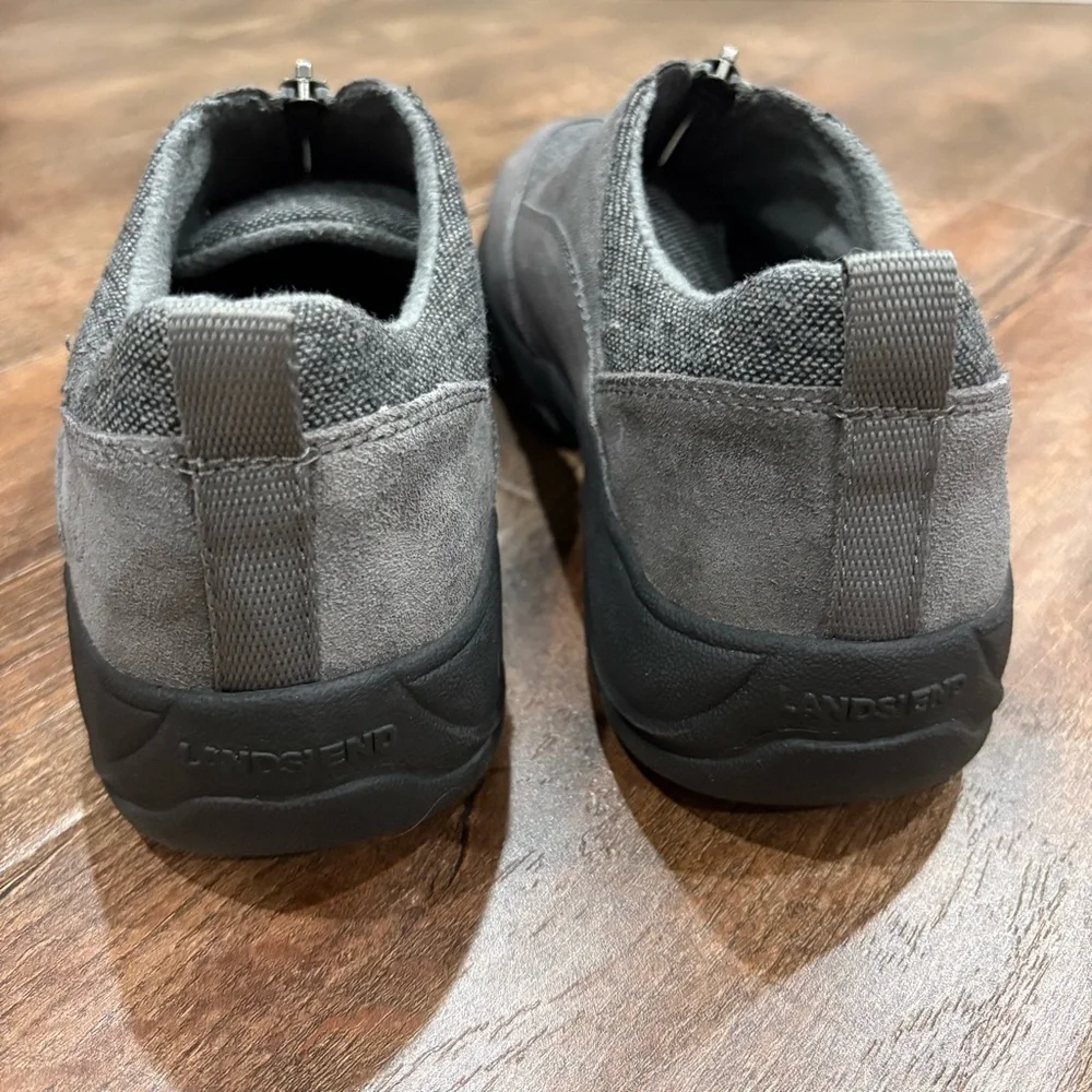 Lands'‎ End Women's Gray Zip-Front Slip-On Comfort Walking Shoes