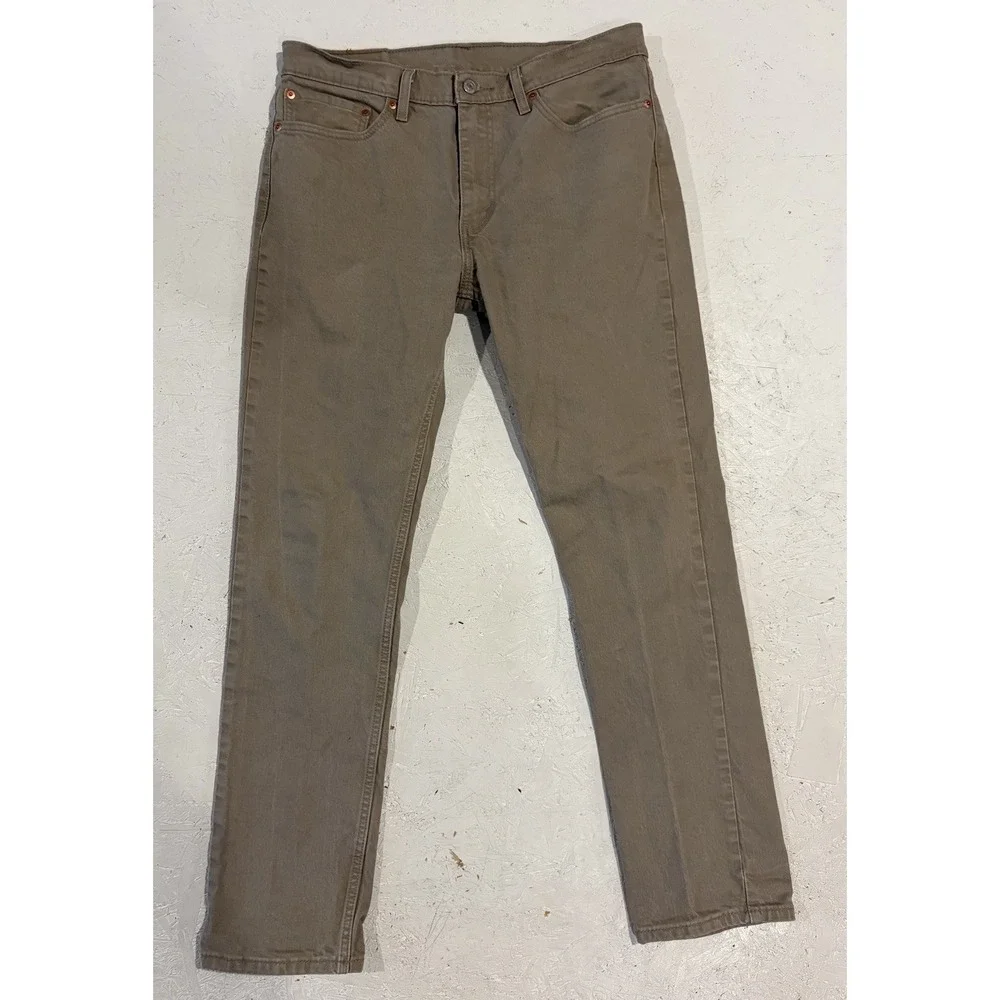 Levi's 511 Slim Fit Jeans Mens 34x32 Khaki Tan Denim Stretch Casual Modern Pants