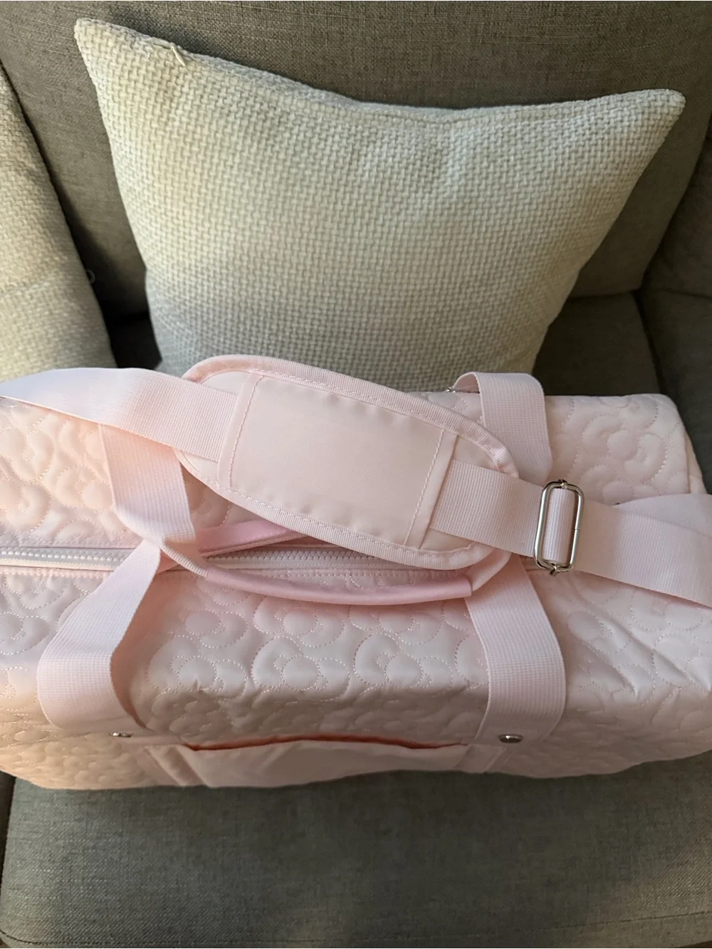Hello Kitty Light Pink Quilted Tote with Plush Charm