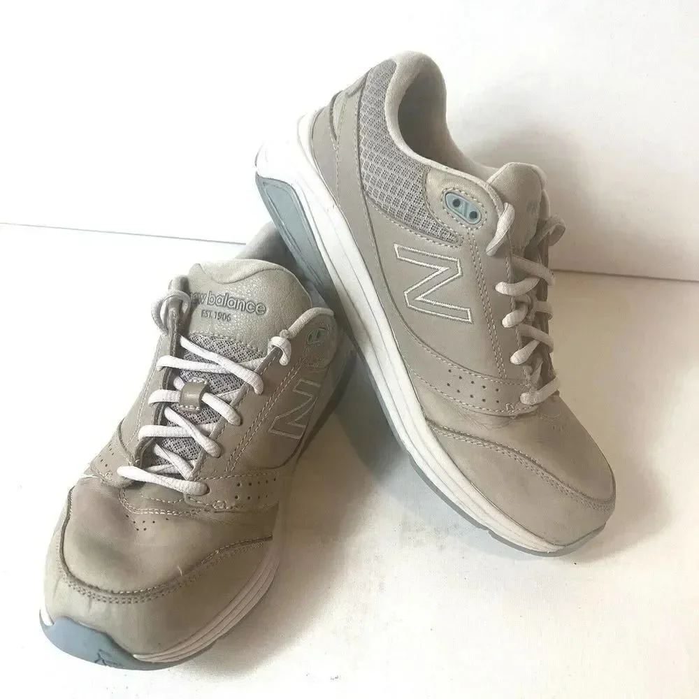 New Balance Walking Strike Path Leather Shoes Womens Sz 8D Mocha Lace Up Low Top