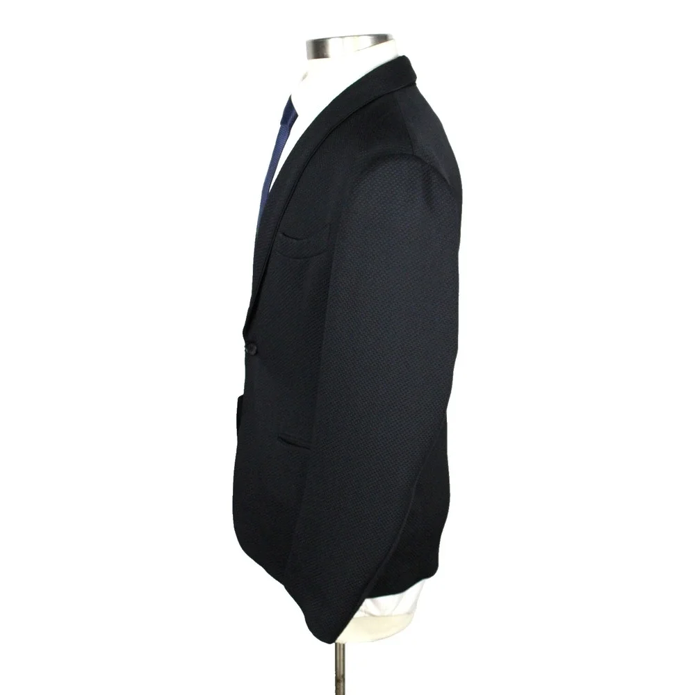 $2995 Giorgio Armani Blazer 42 R (52 EU) Silk Black One Button Shawl Lapel Italy