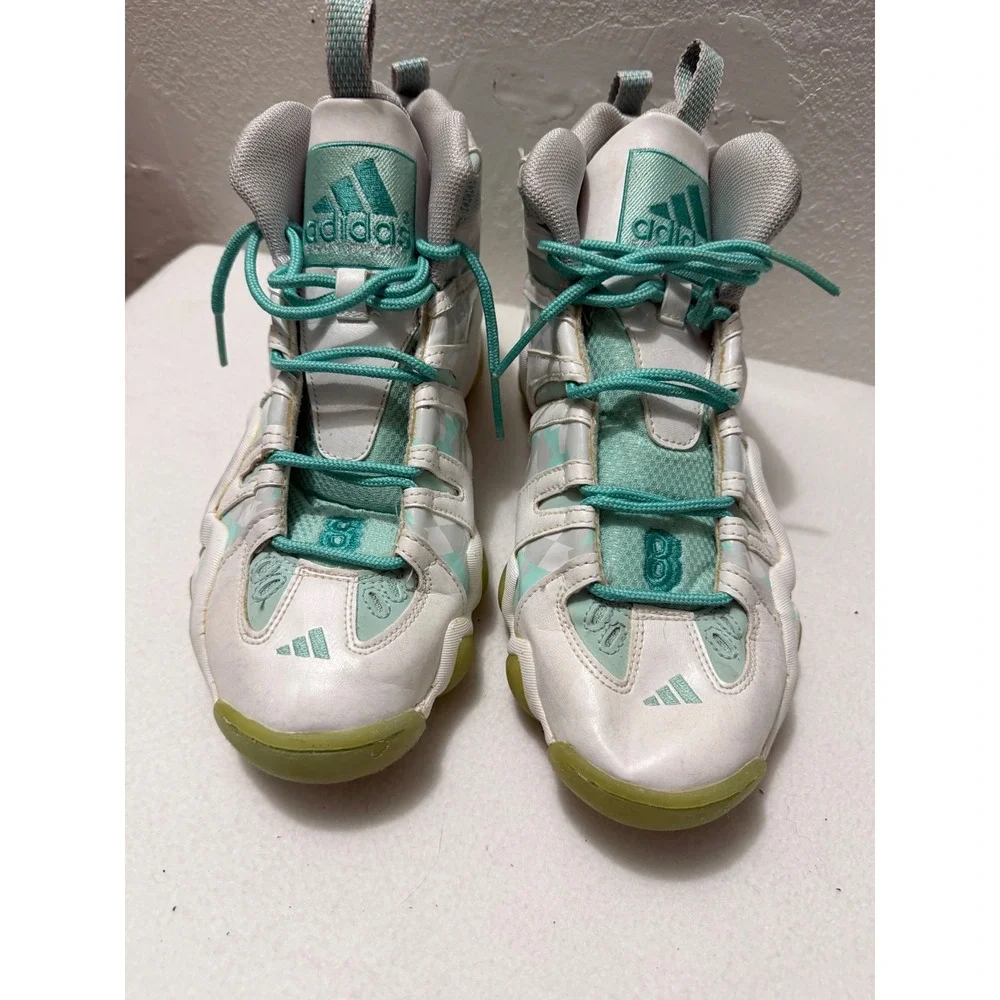 Adidas Crazy 8 Basketball‎ Shoes Mens 10 White Teal Excellent Retro C75759