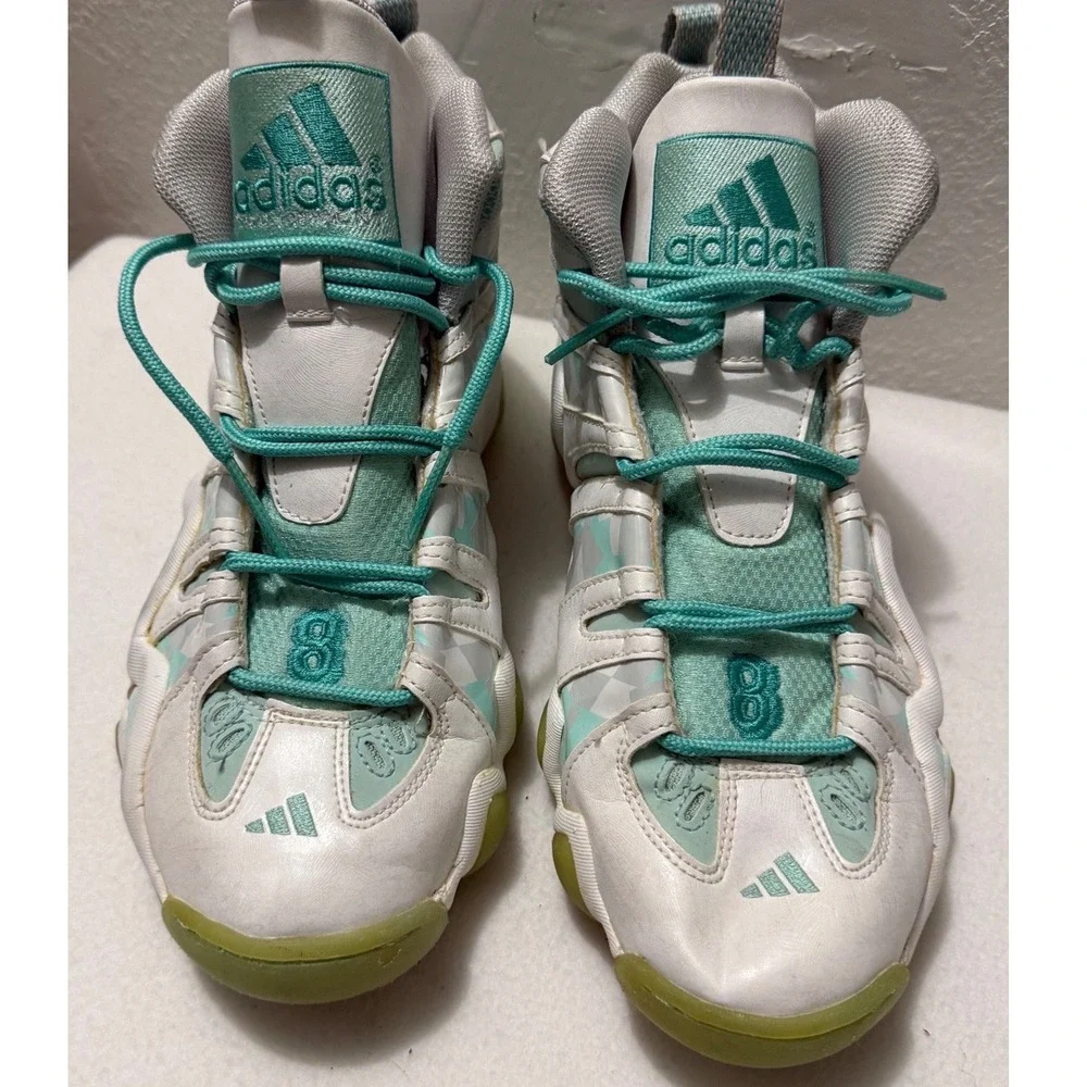 Adidas Crazy 8 Basketball‎ Shoes Mens 10 White Teal Excellent Retro C75759