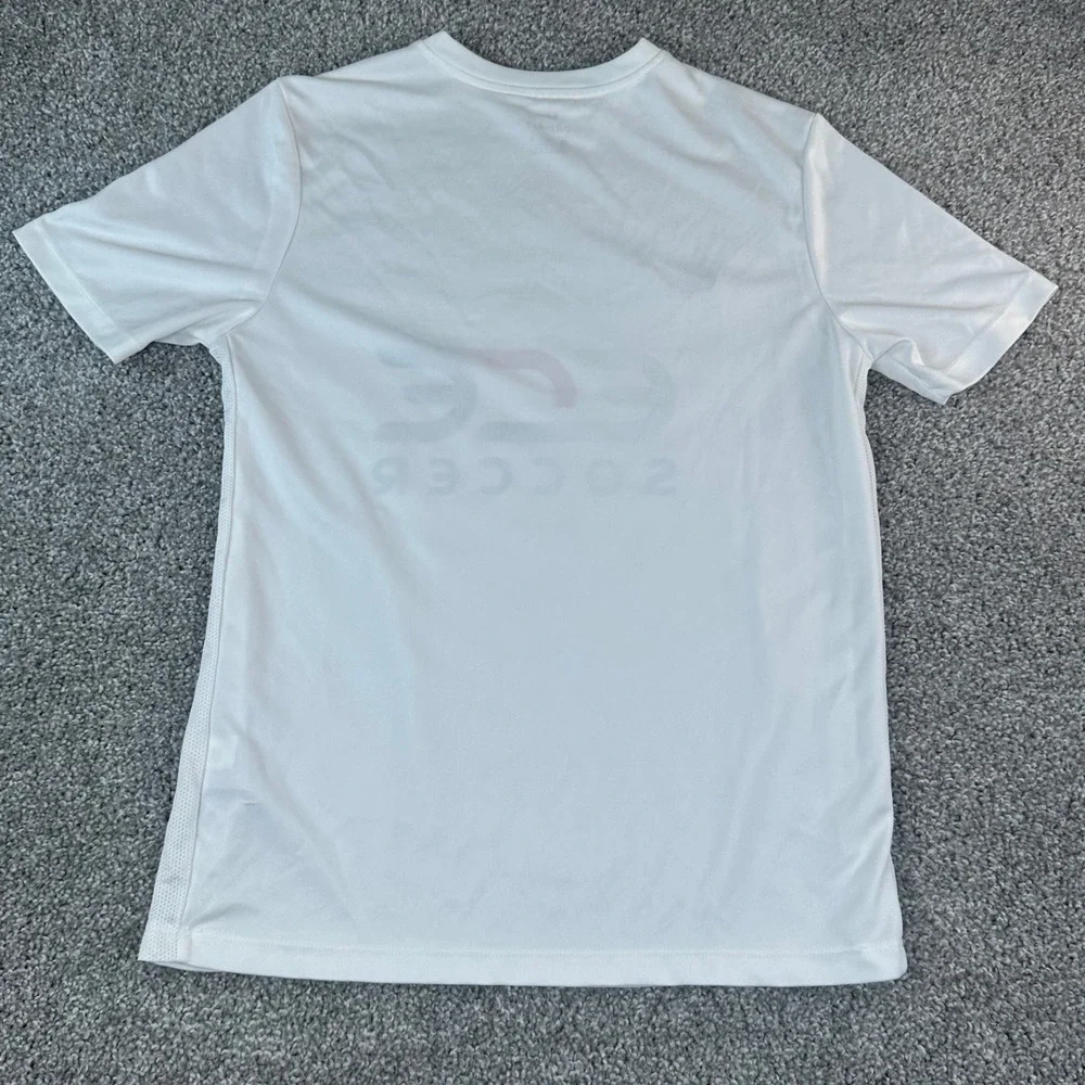 Nike Soccer Jersey Shirt Kids XL White ECE Soccer Dri-FIT Graphic Tee Sporty