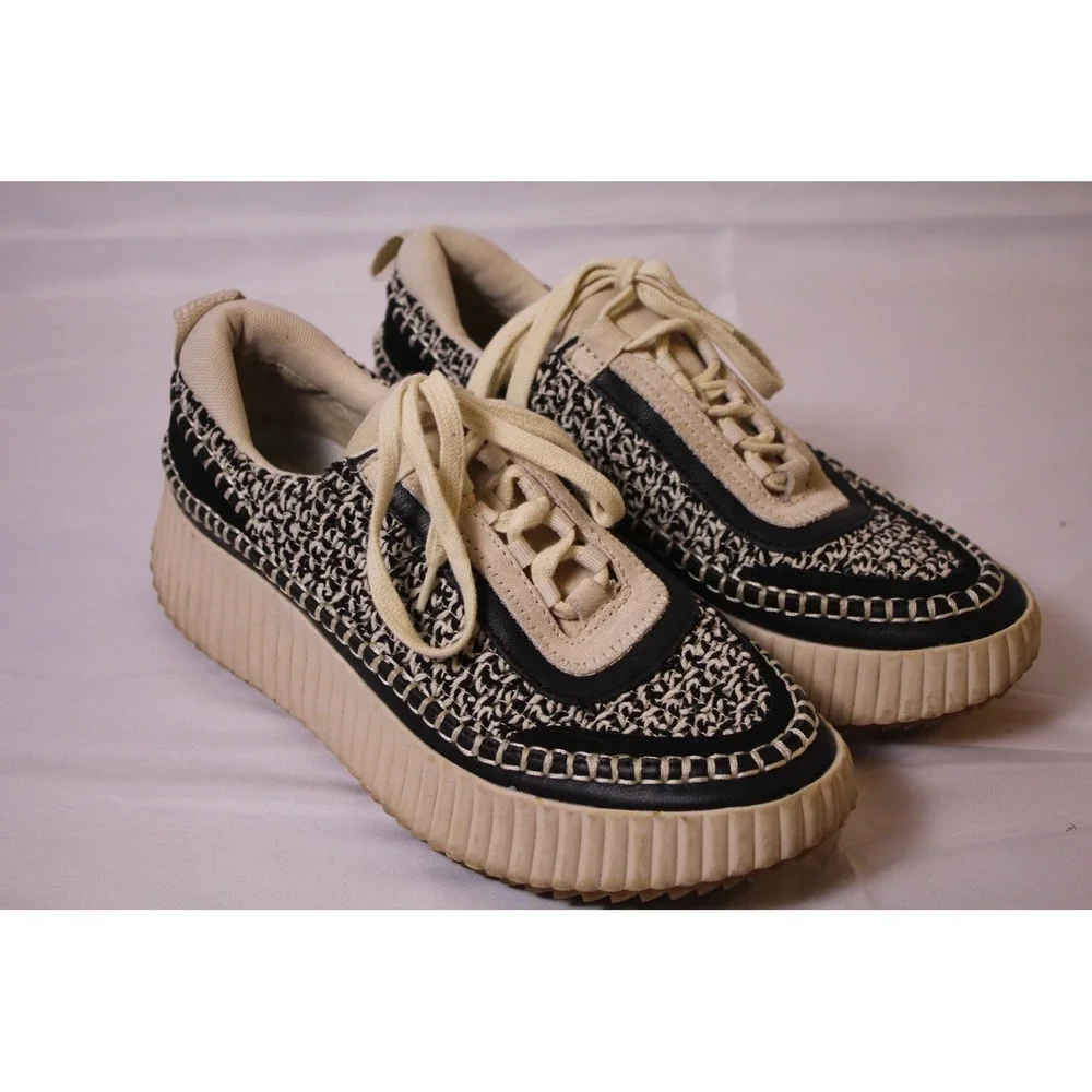 Dolce Vita Women 8.5 Black Beige Casual Sneaker‎ Shoe