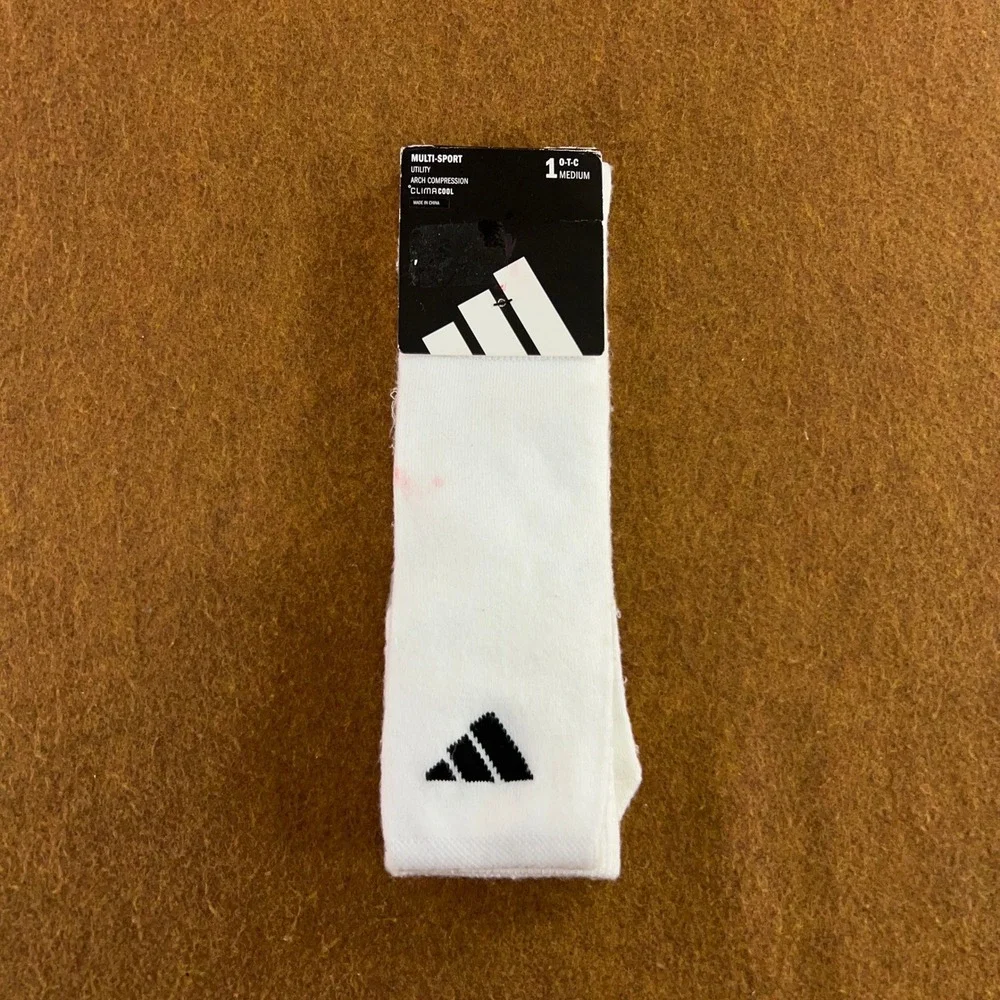 Adidas Unisex Medium White ClimaCool Arch Compression OTC Multi-Sport Socks