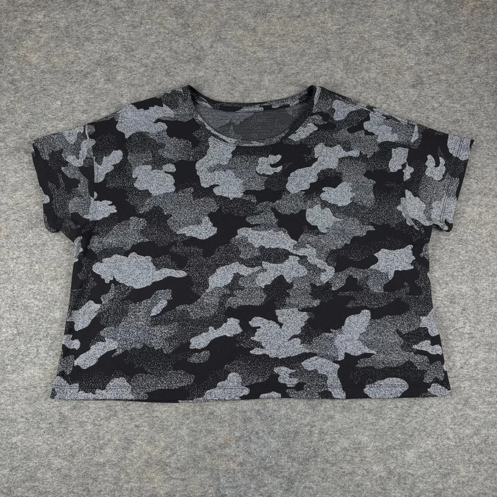 Lululemon‎ Cates Crop Tee Heritage Speckle Camo Womens 10