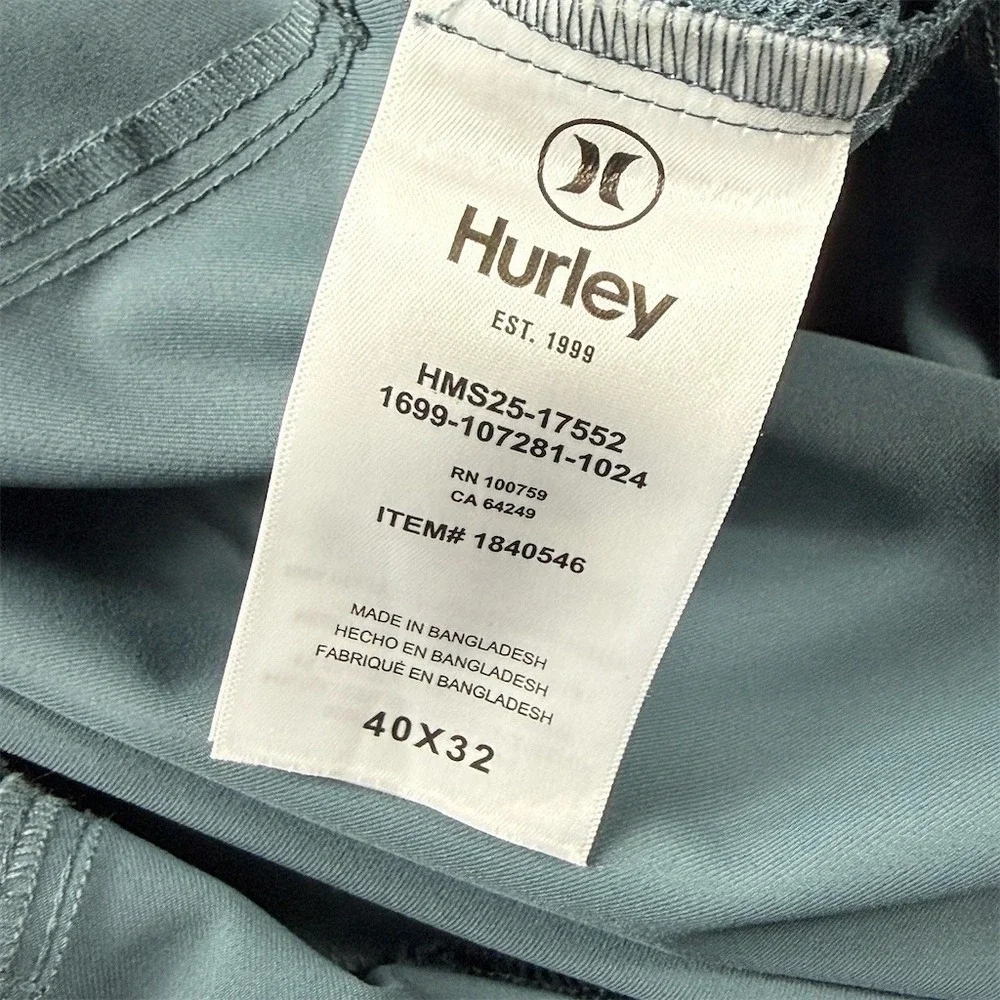 Hurley Pants Mens 40x30 Slate Blue Hybrid Tech Performance Golf Active Stretch‎